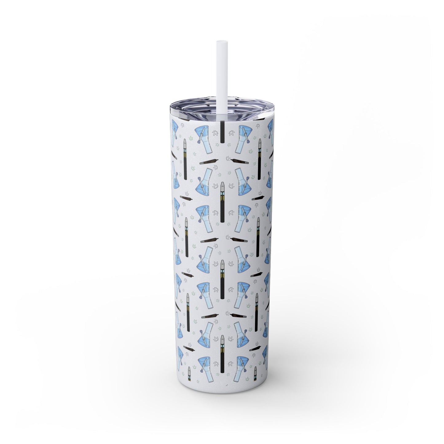 20oz Skinny Tumbler – Bongs & Penjamin Pattern | Travel Straw Cup for Stylists