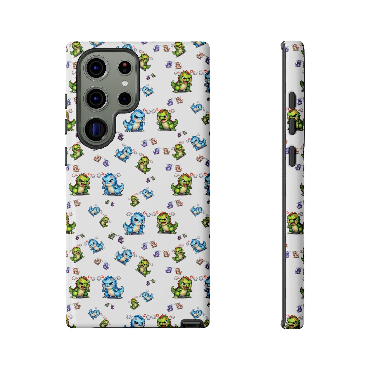 Cute Dino Pattern Phone Case — Playful Cartoon Dinosaur Tough Phone Cover