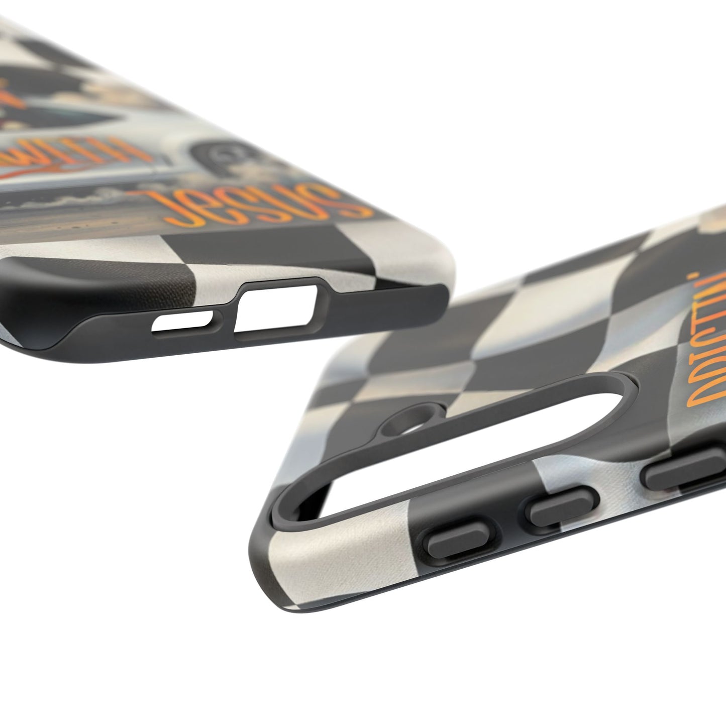 Phone Case — "Driftin' With Jesus" Racing Crosscheck Design - Samsung/ Google phones