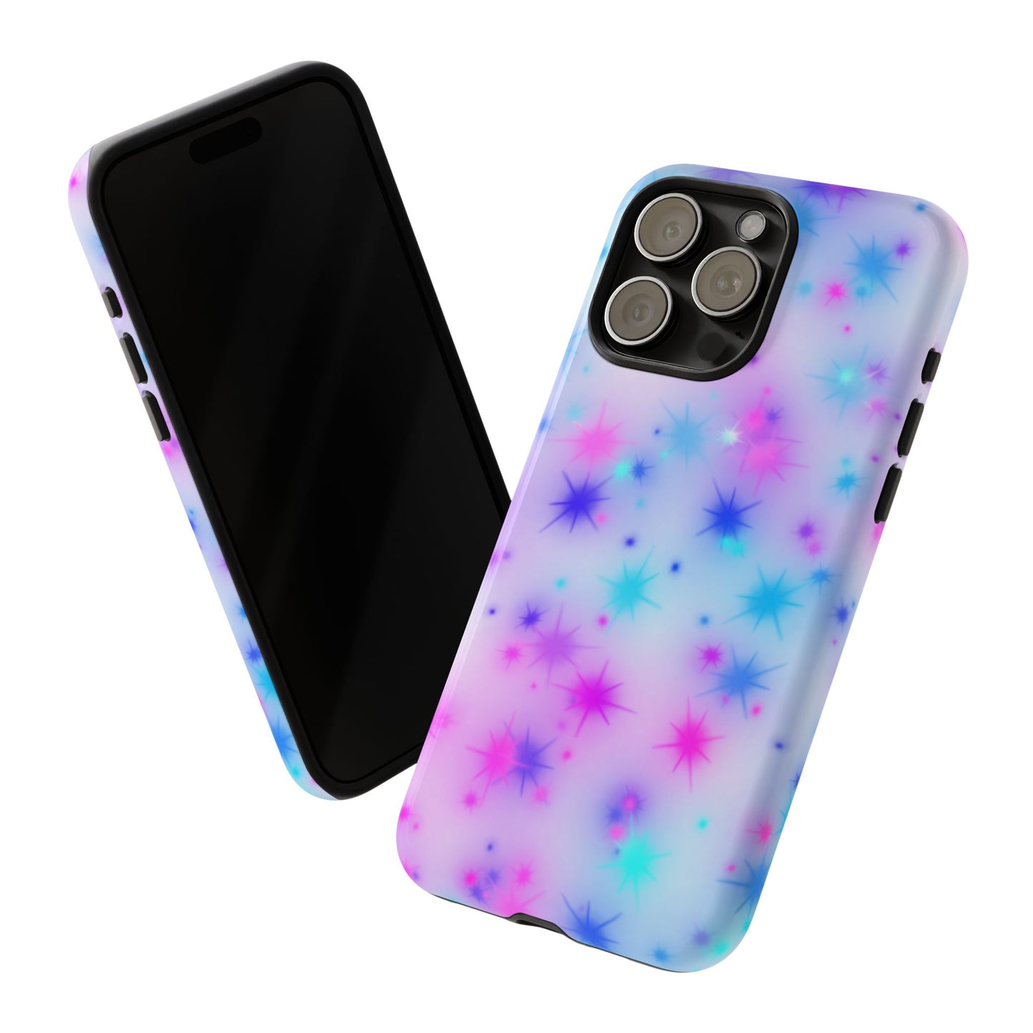 Galaxy Starburst Tough Phone Case — Pastel Pink & Blue Sparkle Protective Cover