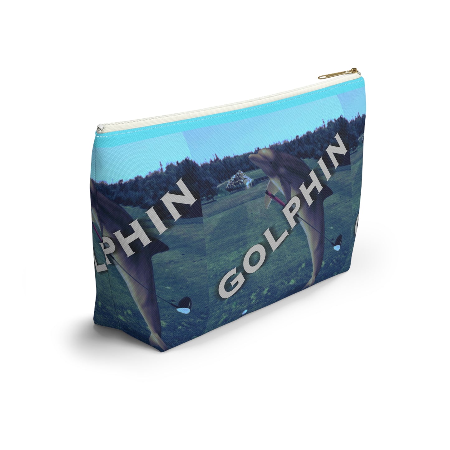 Golphin Dolphin Print Accessory Pouch — T‑Bottom Cosmetic Bag