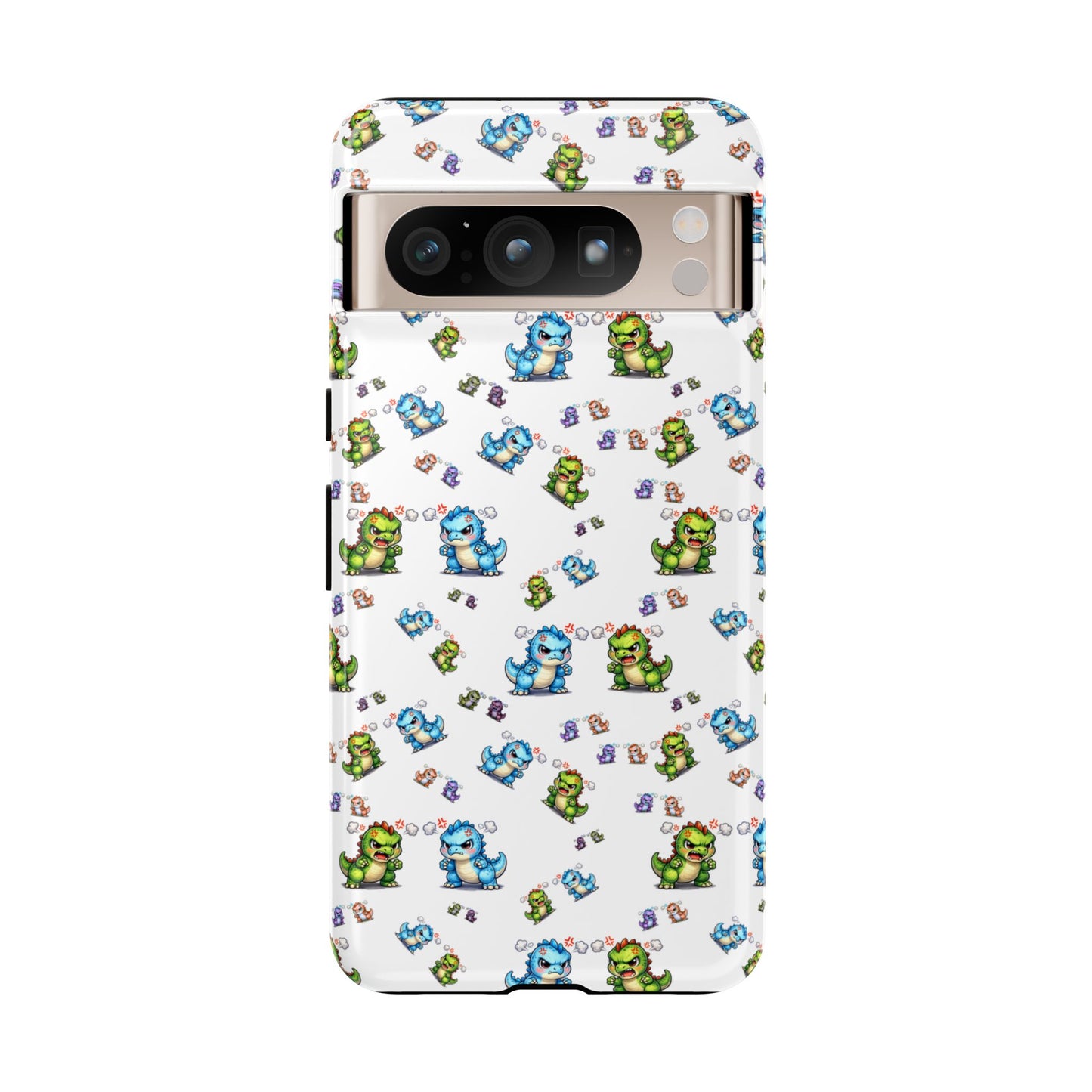 Cute Dino Pattern Phone Case — Playful Cartoon Dinosaur Tough Phone Cover