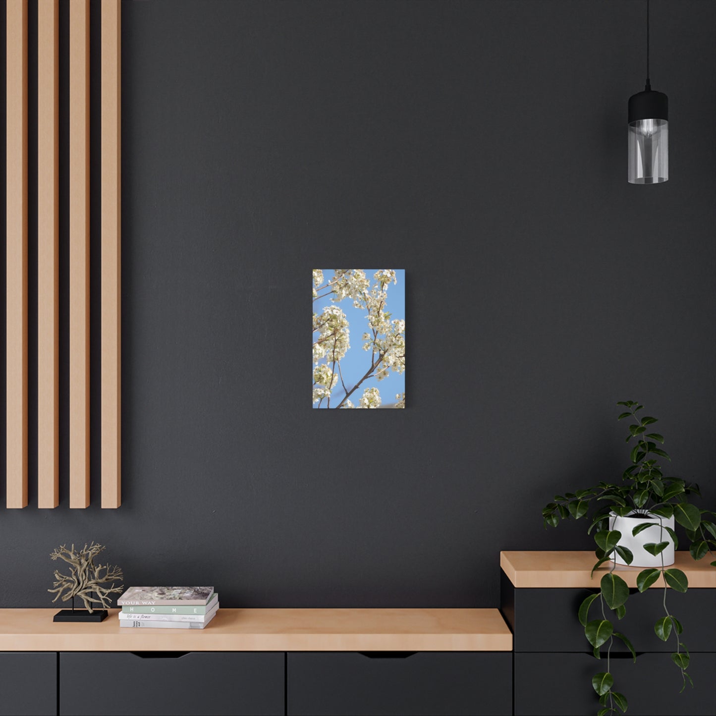 Blossom Branch Canvas Print — Spring White Flower Wall Art
