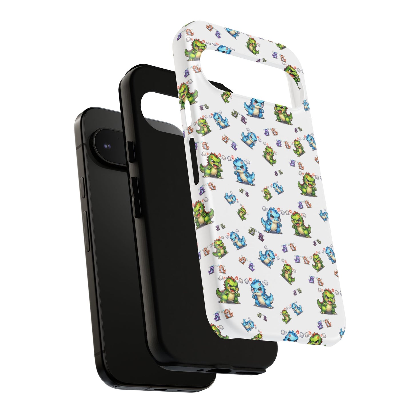 Cute Dino Pattern Phone Case — Playful Cartoon Dinosaur Tough Phone Cover
