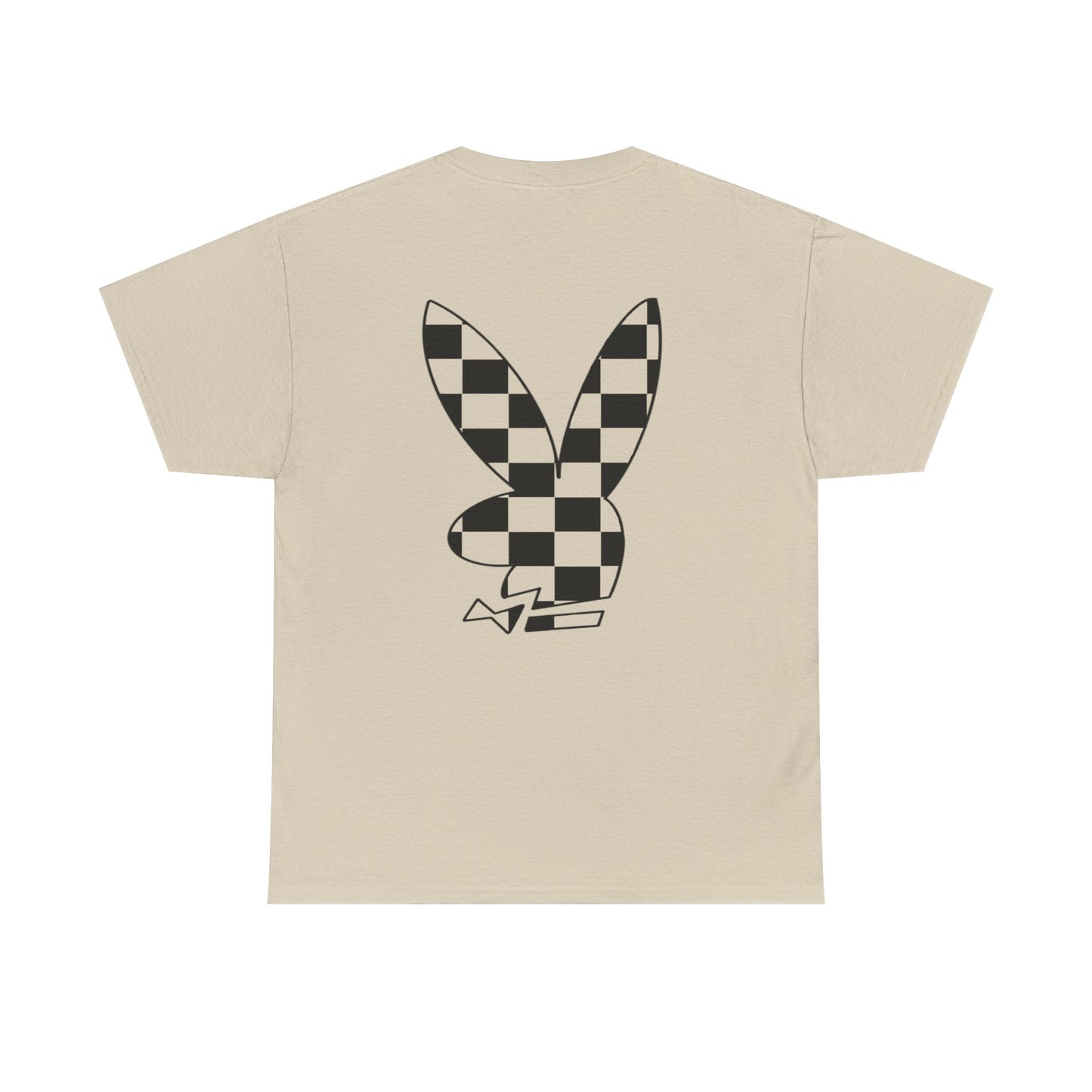 Checkerboard Bunny Tee — Retro Skate-Inspired Graphic T-Shirt