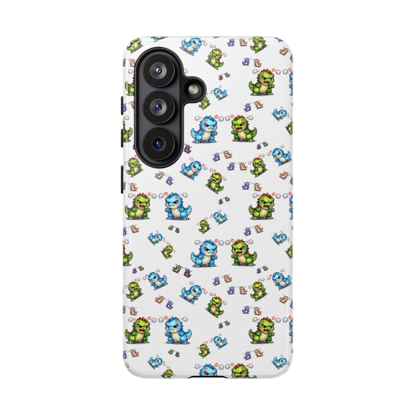 Cute Dino Pattern Phone Case — Playful Cartoon Dinosaur Tough Phone Cover