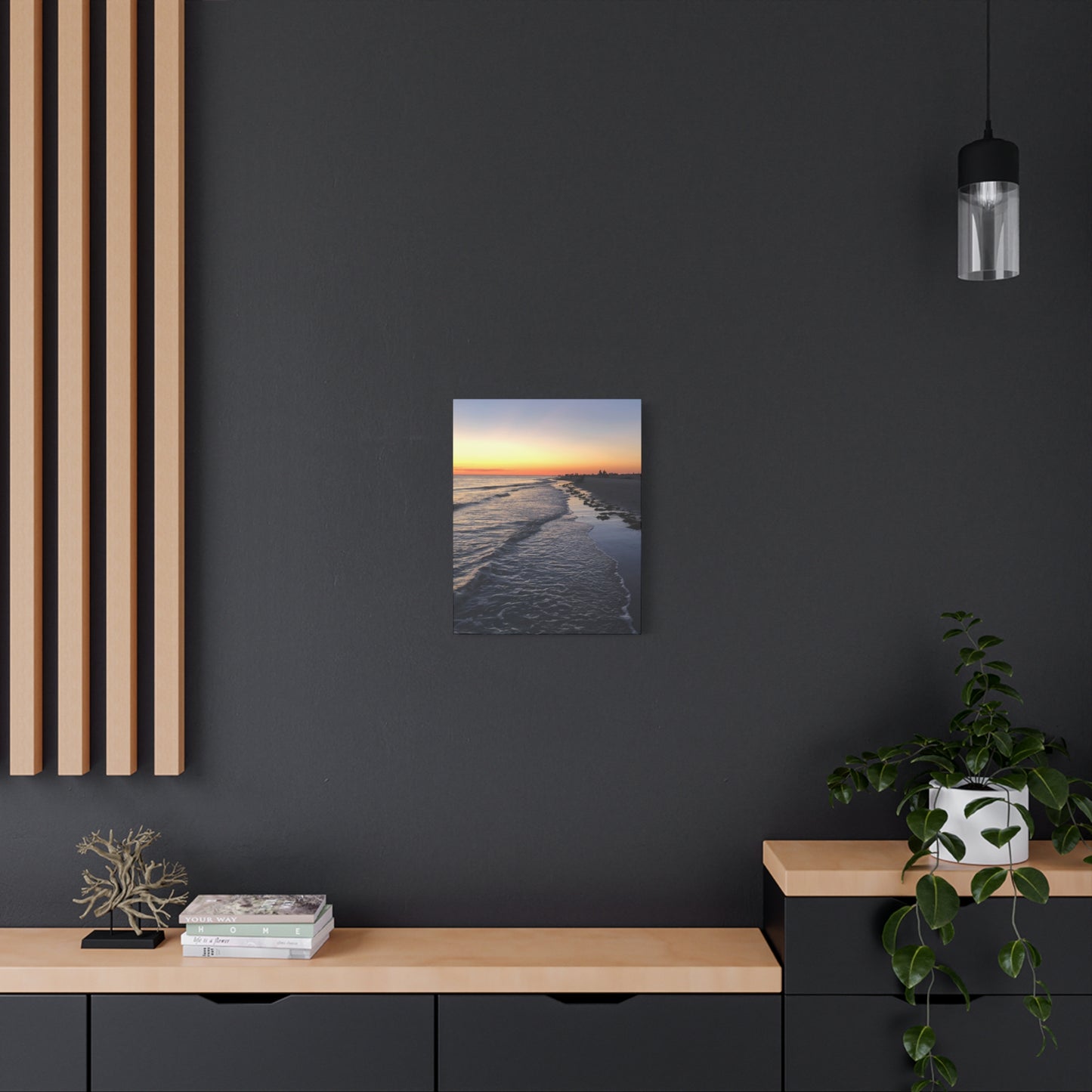 Sunset Beach Canvas Print — Coastal Wall Art for Living Room & Bedroom