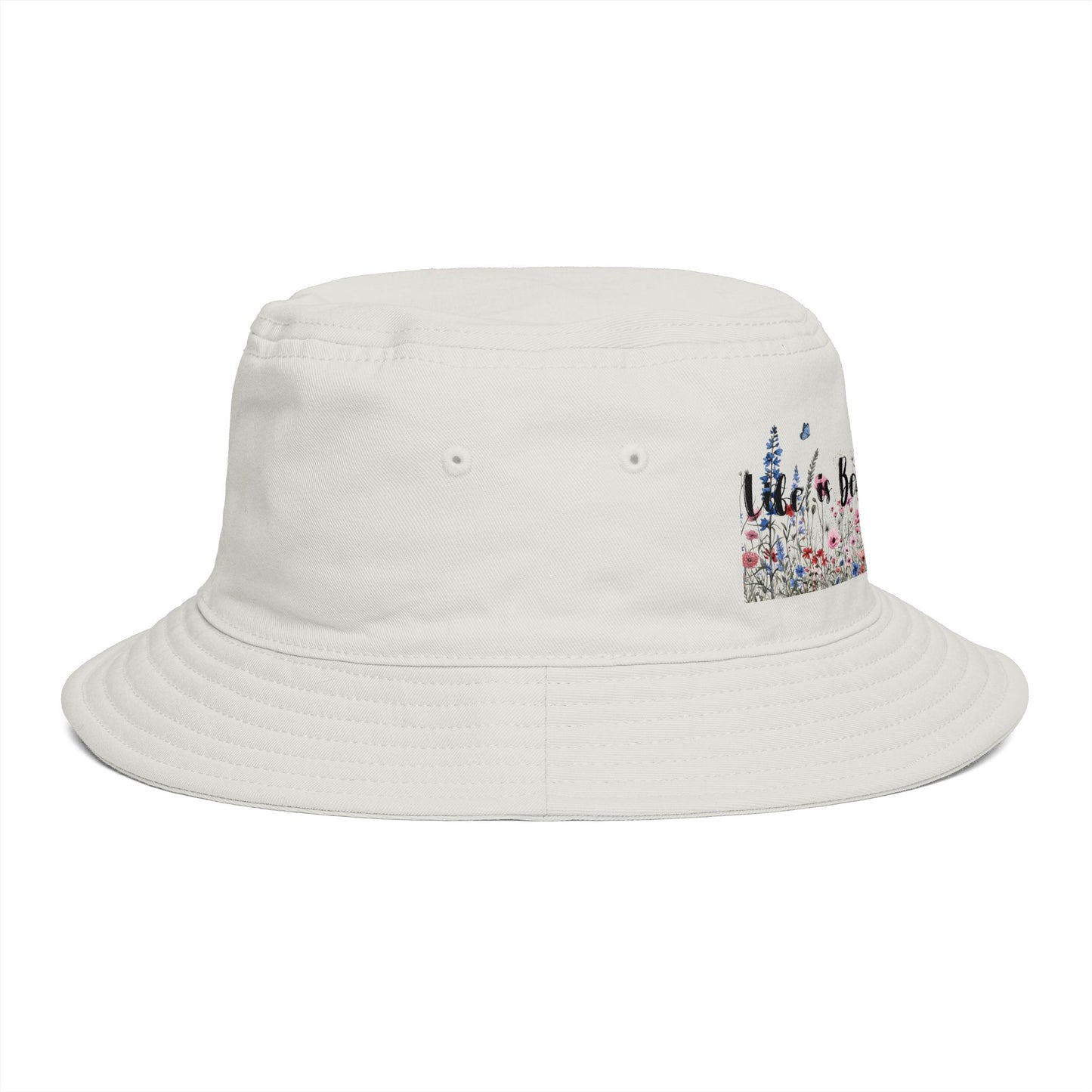 Bucket Hat — "Life's Better in Bloom" Floral Sun Hat