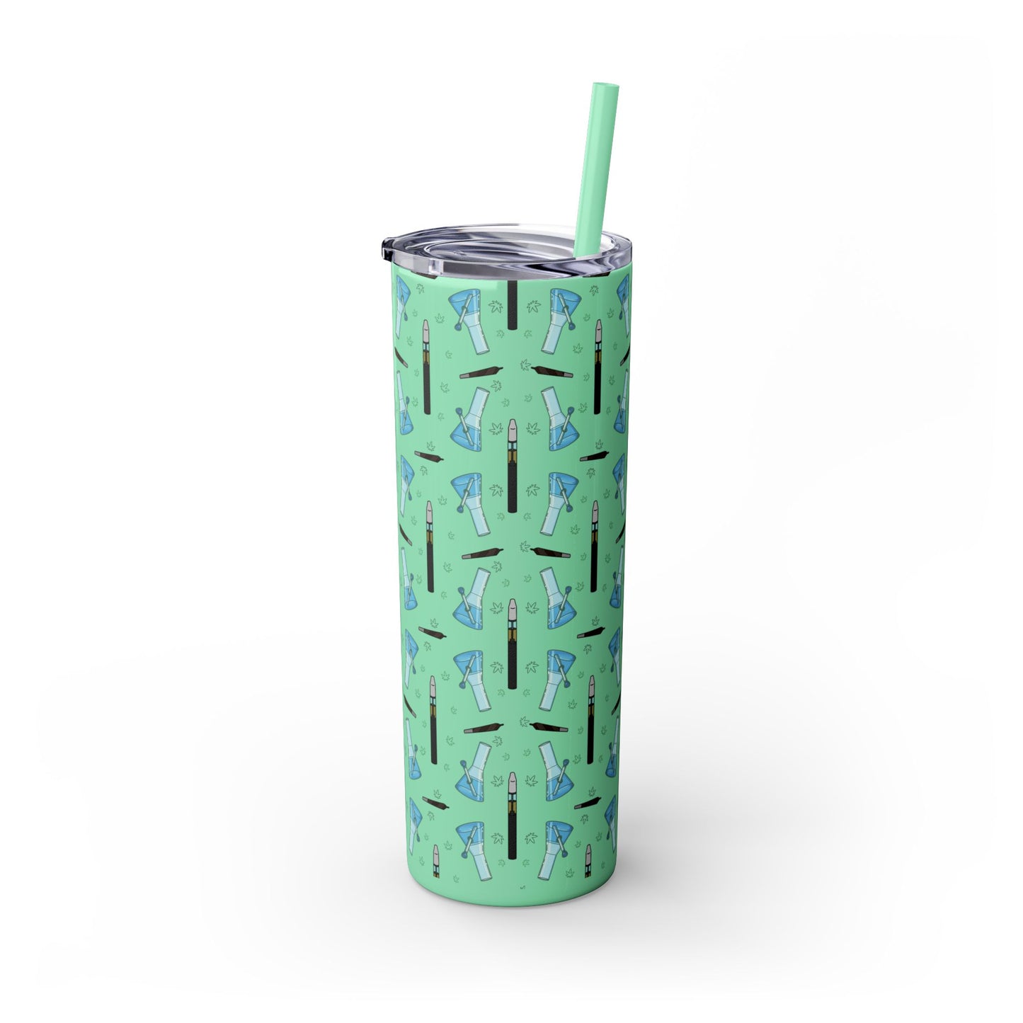 20oz Skinny Tumbler – Bongs & Penjamin Pattern | Travel Straw Cup for Stylists
