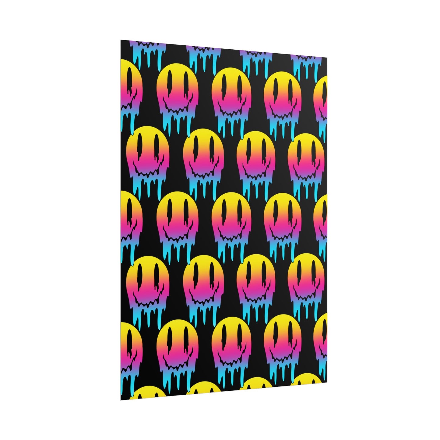 Neon Drip Smiley Poster