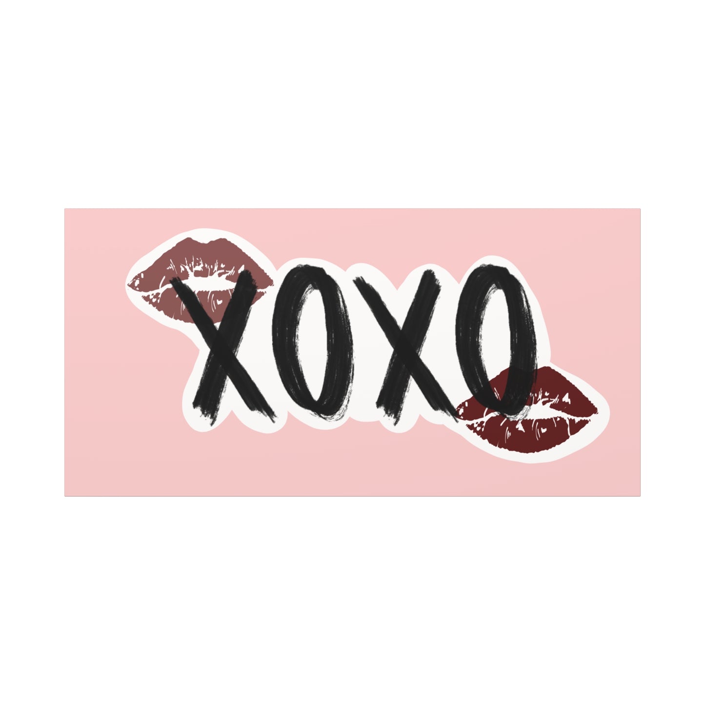 XOXO Kiss Wall Canvas — Pink Romantic Home Décor for Valentine’s Day