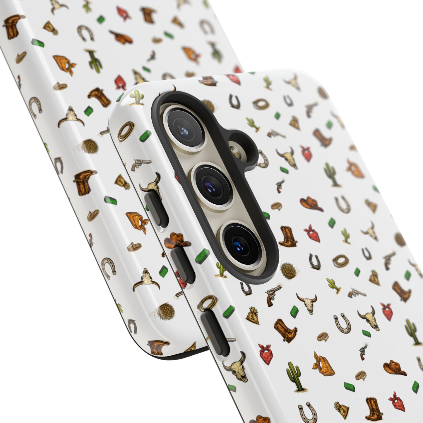 Western Pattern Phone Case — Cowboy Boots, Hats, Horseshoes & Cactus Tough Case