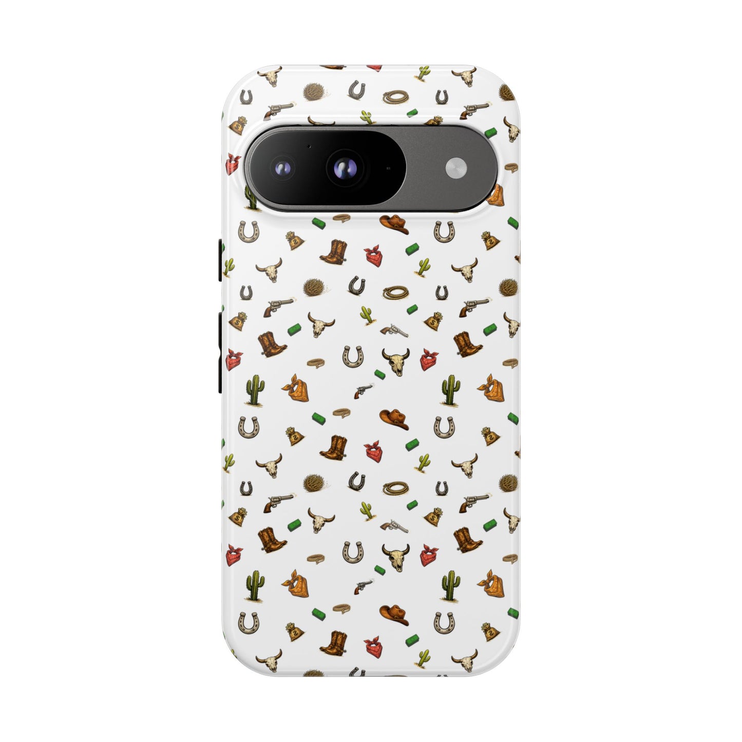 Western Pattern Phone Case — Cowboy Boots, Hats, Horseshoes & Cactus Tough Case