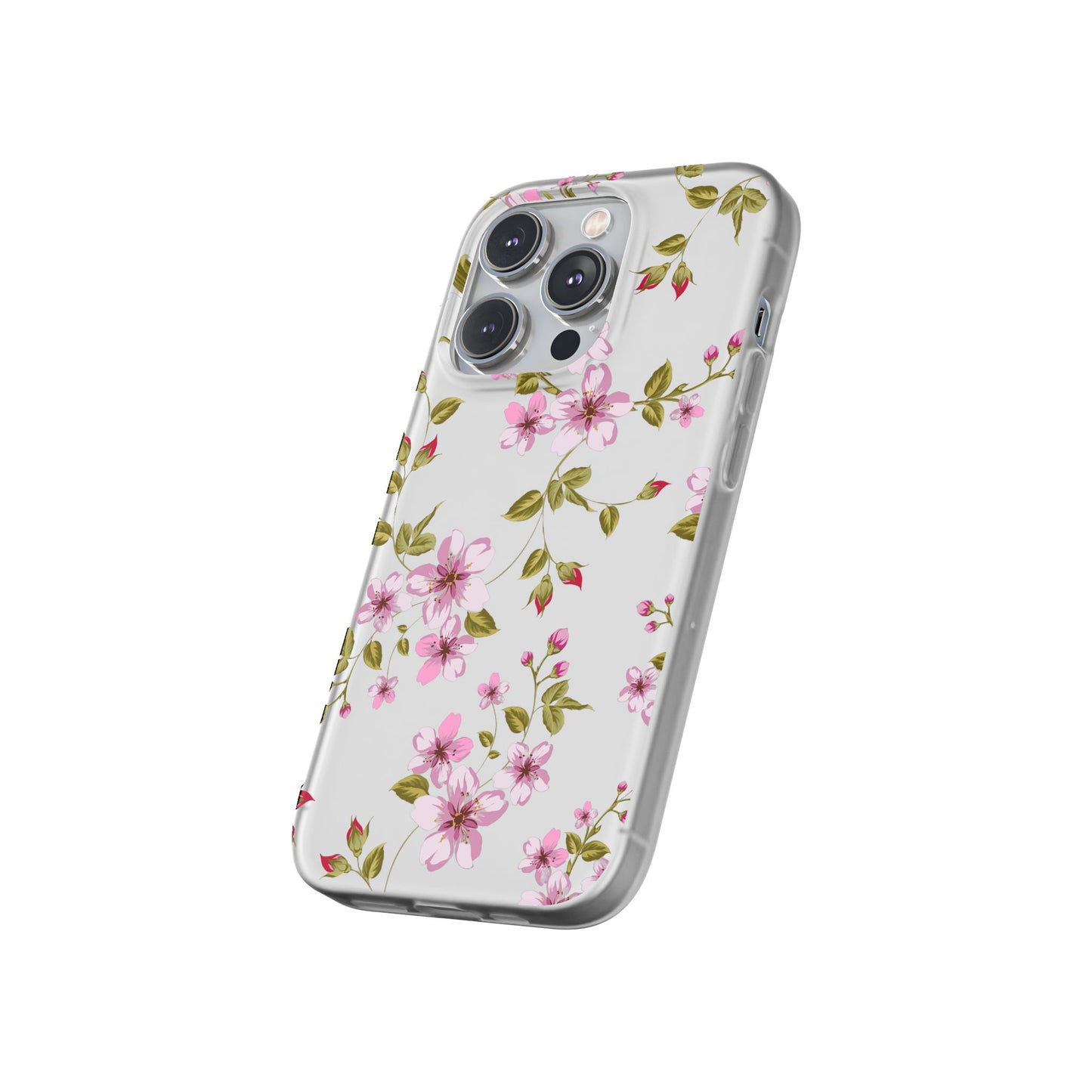 Floral Pink Blossom Flexi Case — Slim Protective Phone Case with Watercolor Cherry Blossom Design