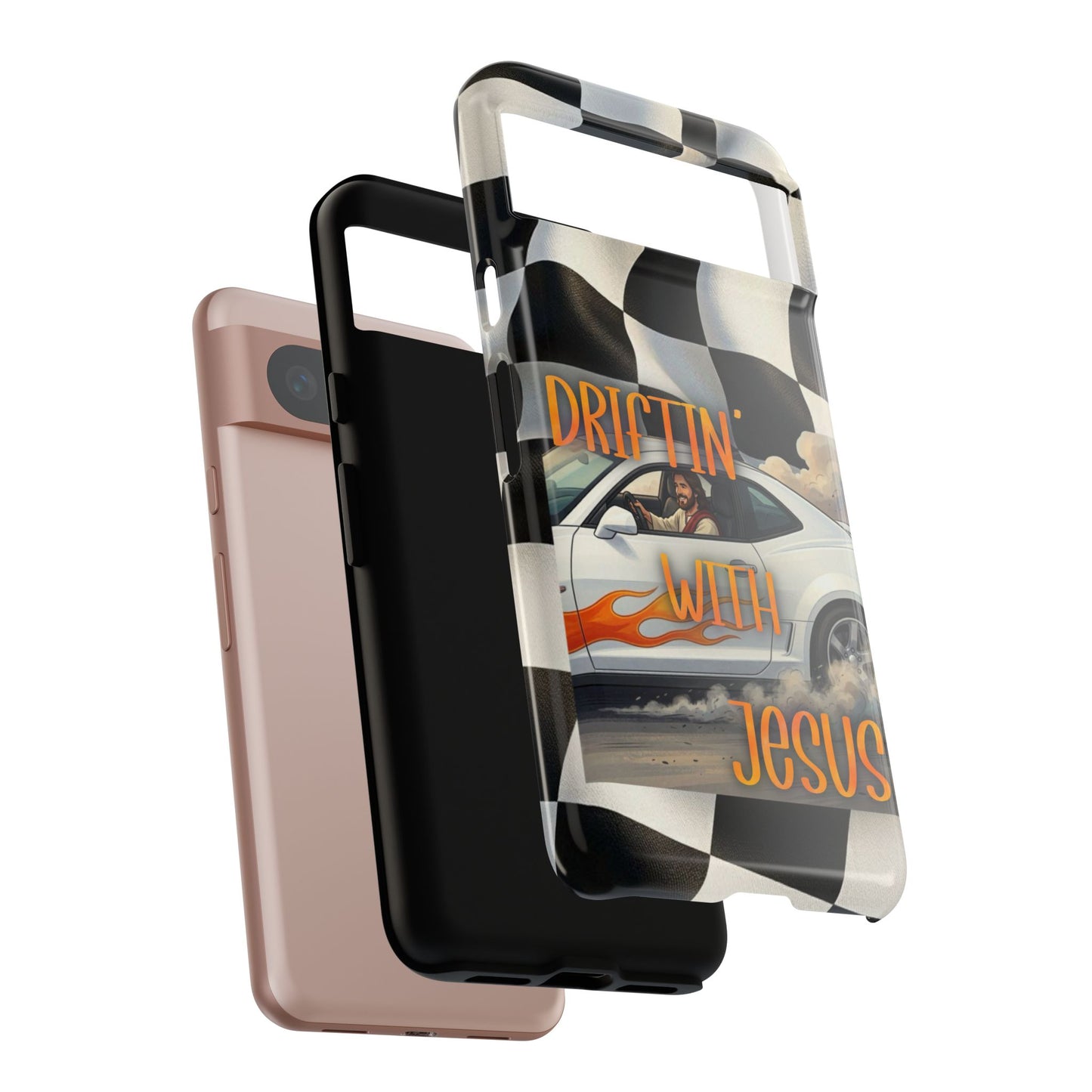 Phone Case — "Driftin' With Jesus" Racing Crosscheck Design - Samsung/ Google phones