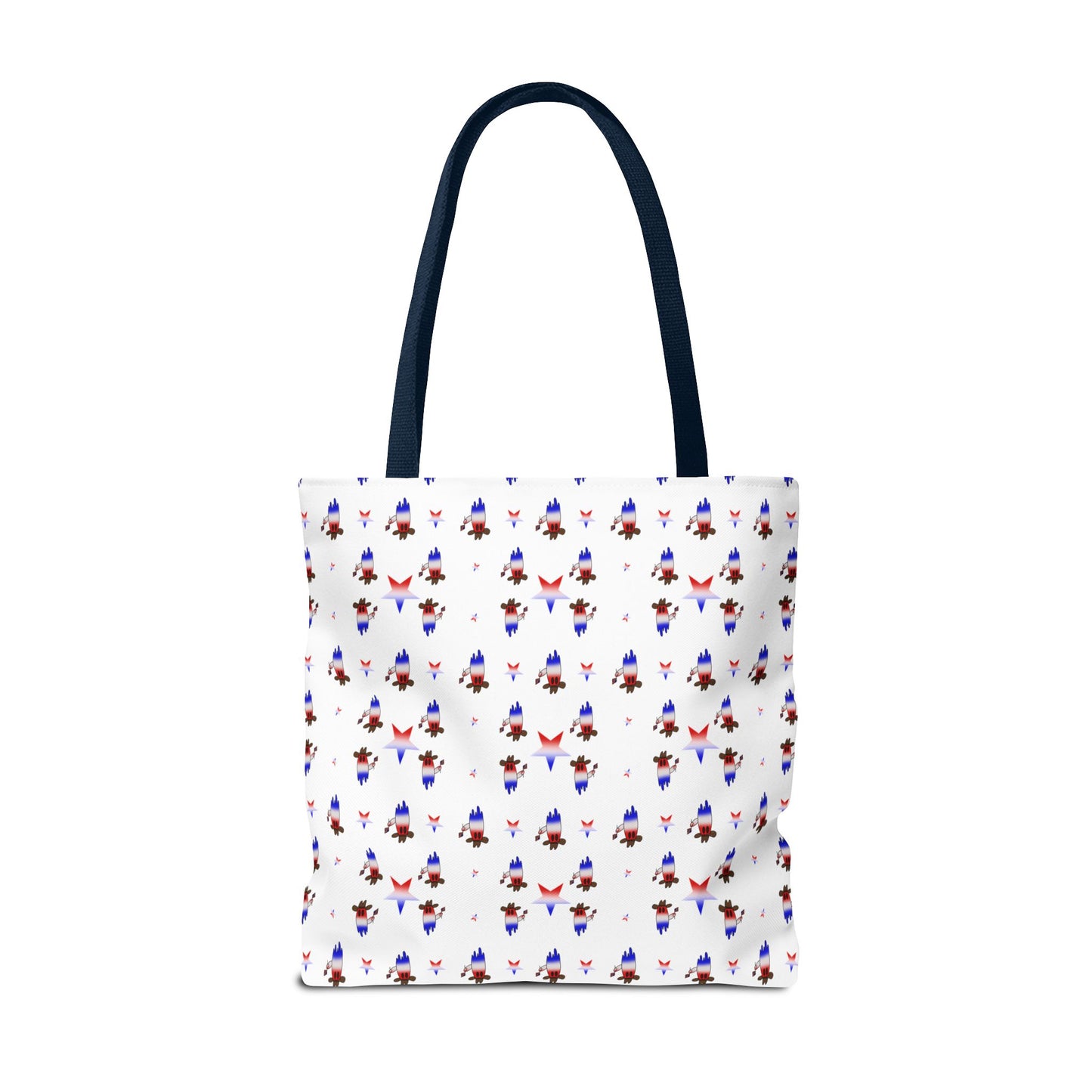 Patriotic Ghost Pattern Tote Bag – Red White Blue All-Over Print