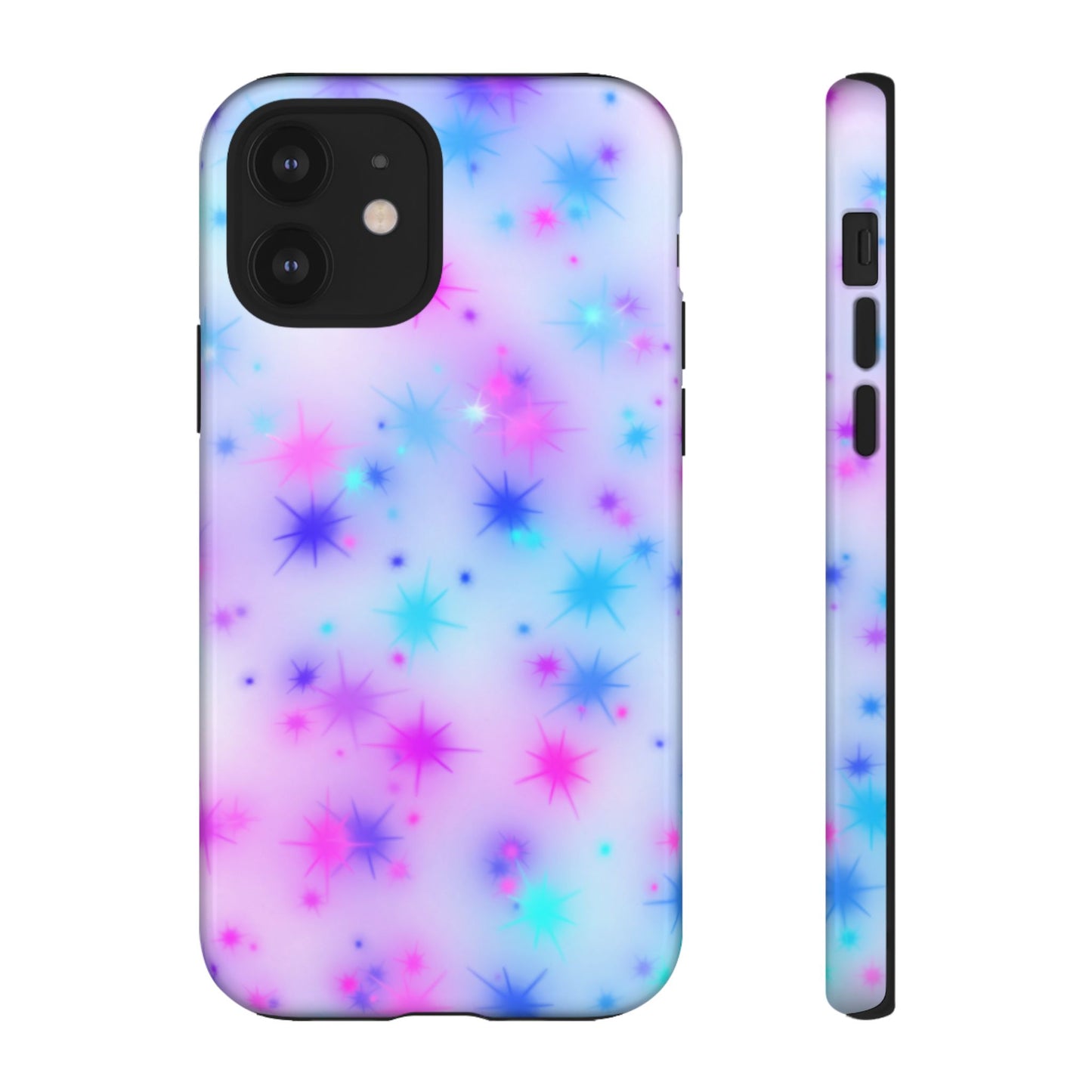 Galaxy Starburst Tough Phone Case — Pastel Pink & Blue Sparkle Protective Cover