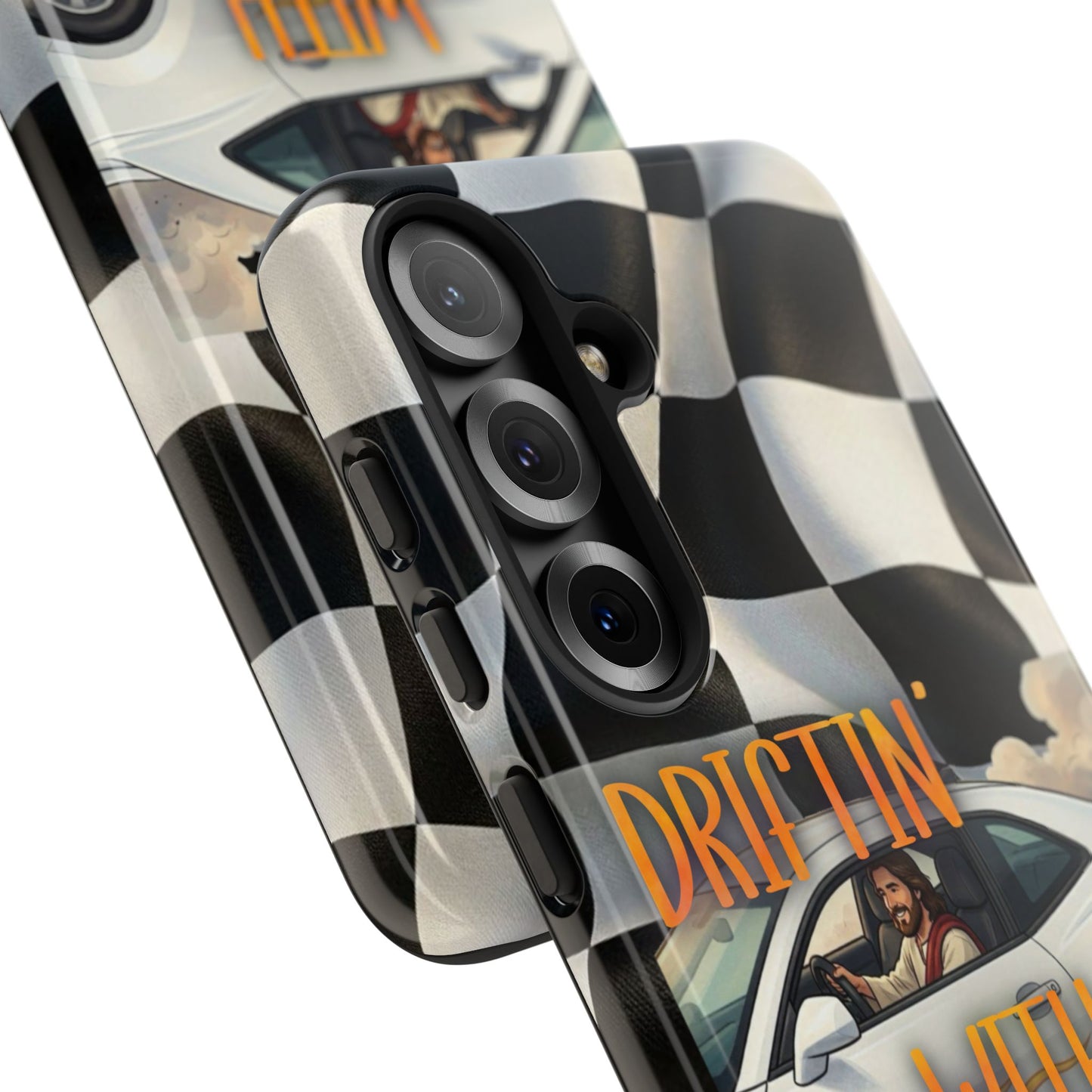 Phone Case — "Driftin' With Jesus" Racing Crosscheck Design - Samsung/ Google phones