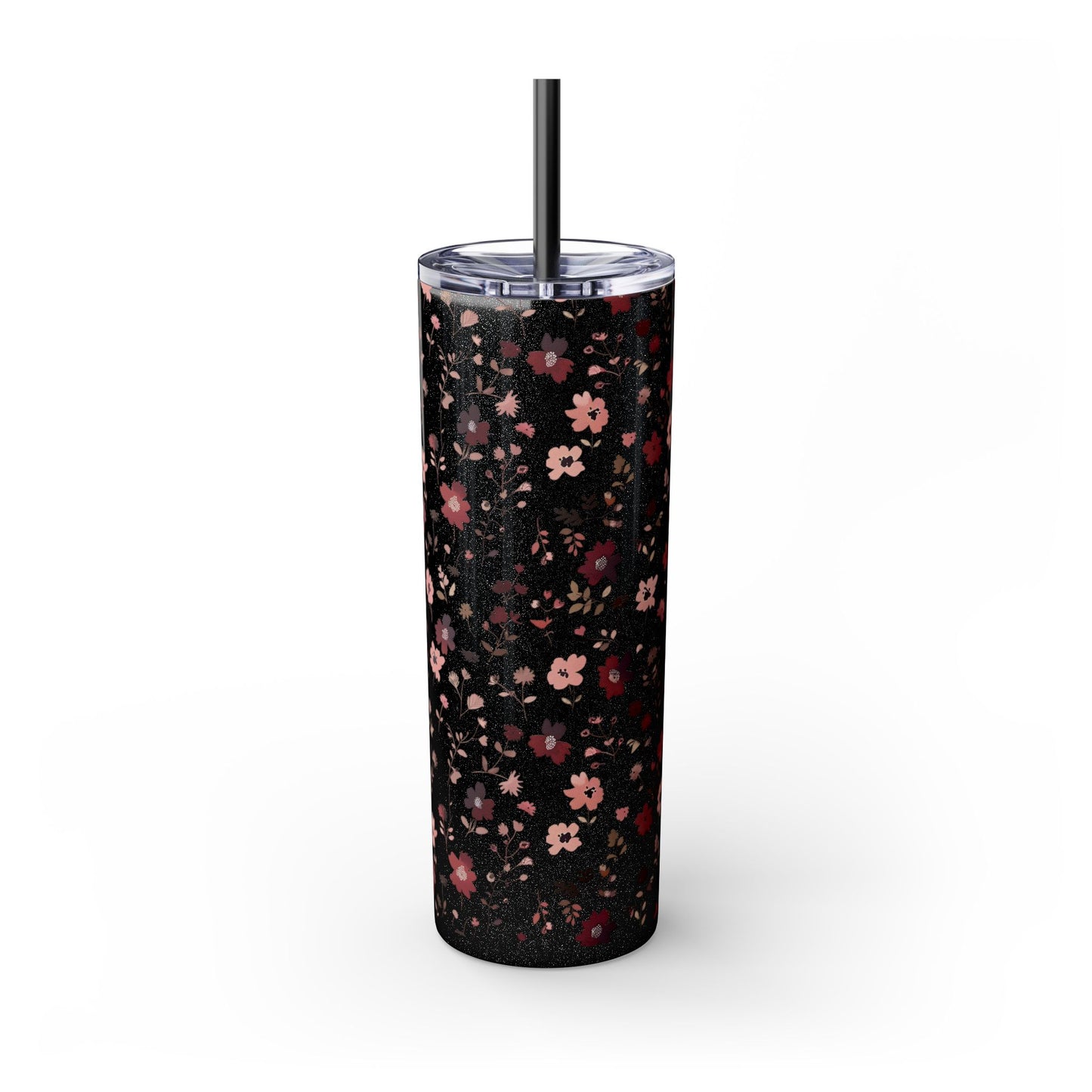 Floral Skinny Tumbler 20oz – Pink Blossom Straw Cup