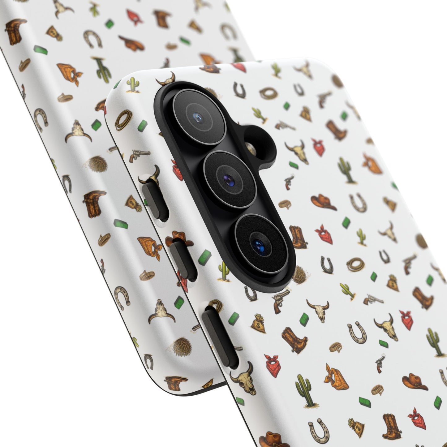 Western Pattern Phone Case — Cowboy Boots, Hats, Horseshoes & Cactus Tough Case