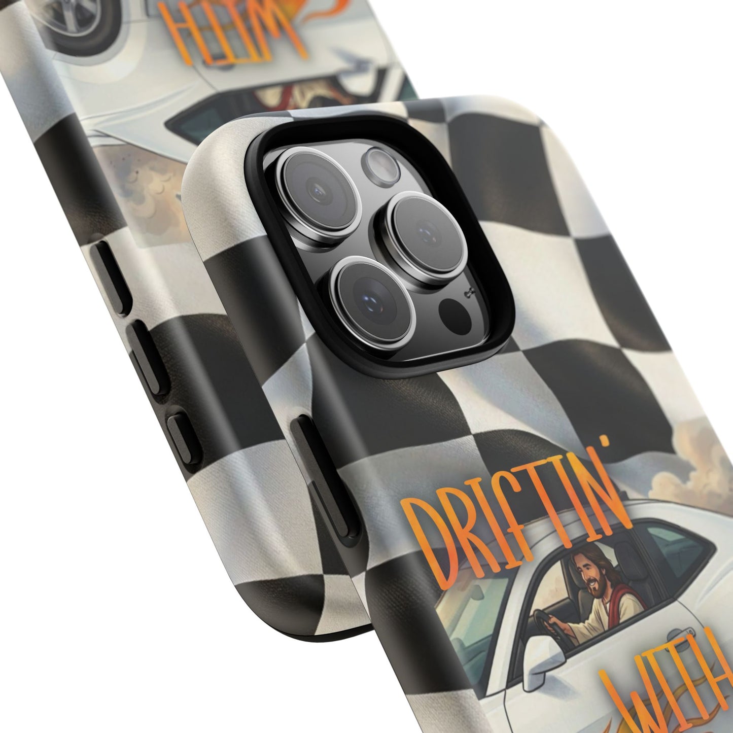 Phone Case — "Driftin' with Jesus" Racing Flag Design- iPhone