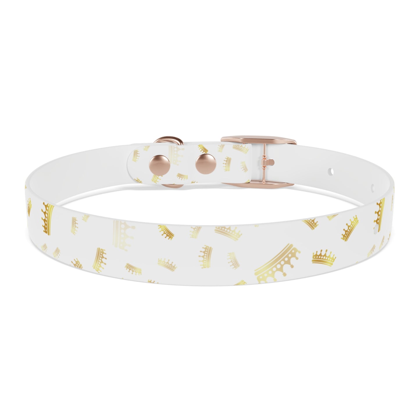 Gold Crown Pattern Dog Collar — Royal Pet Collar for Small & Large Dogs