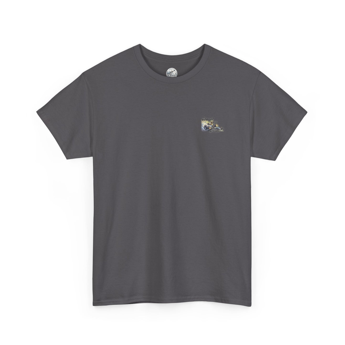 T-Shirt — "Dragin' With Jesus" Classic Car Faith Tee
