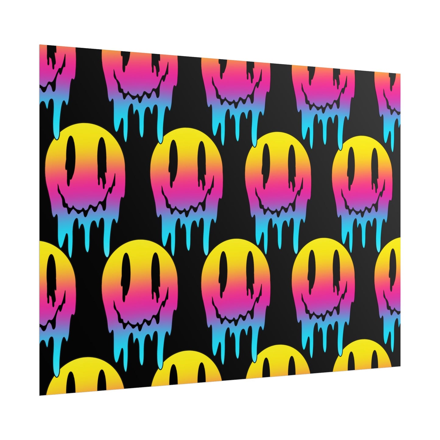 Neon Drip Smiley Poster