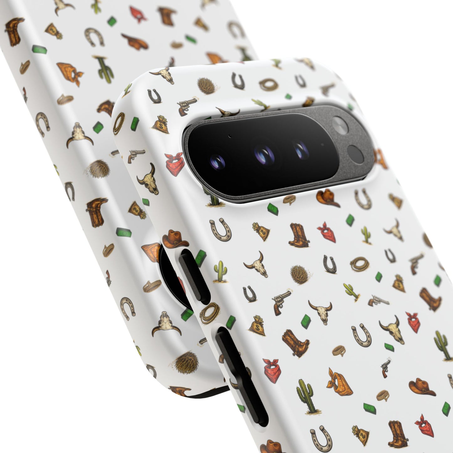 Western Pattern Phone Case — Cowboy Boots, Hats, Horseshoes & Cactus Tough Case