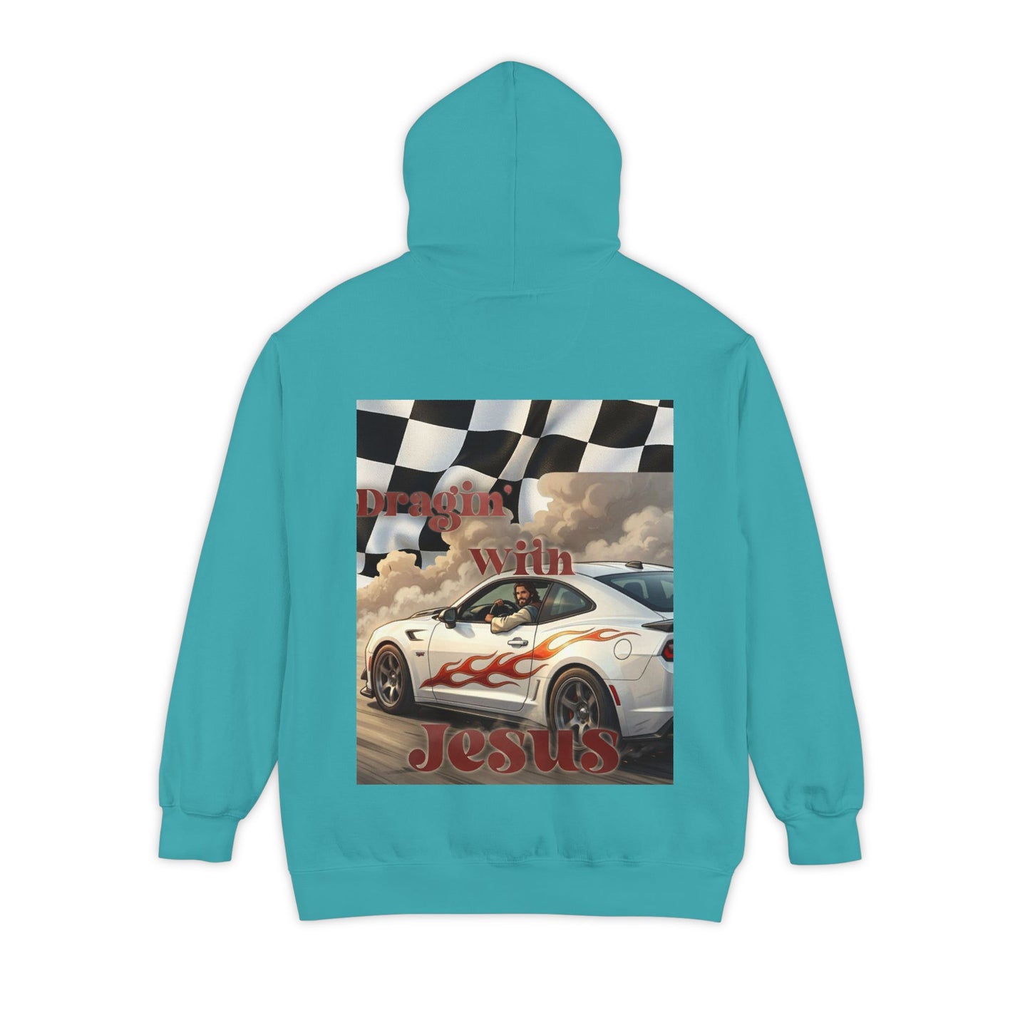 Dragin with Jesus Hoodie — Small Chest Print