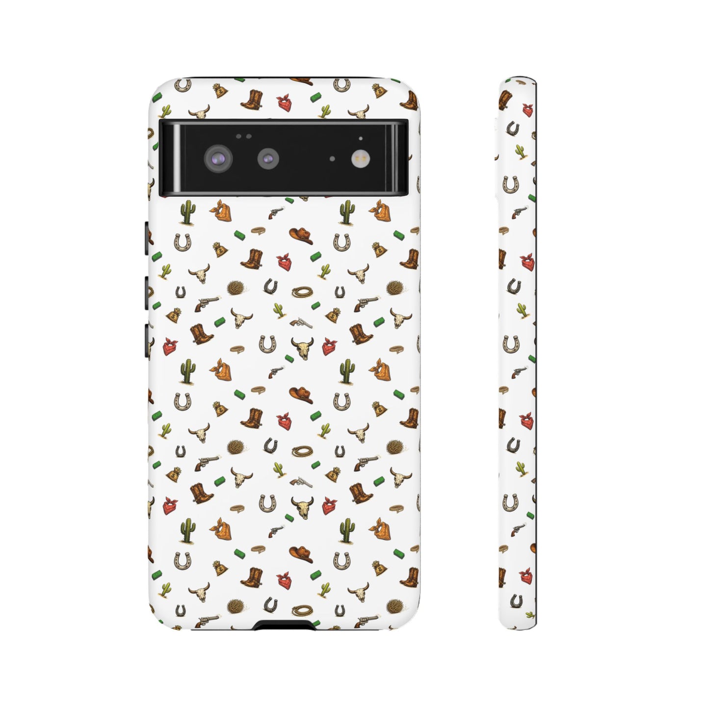 Western Pattern Phone Case — Cowboy Boots, Hats, Horseshoes & Cactus Tough Case