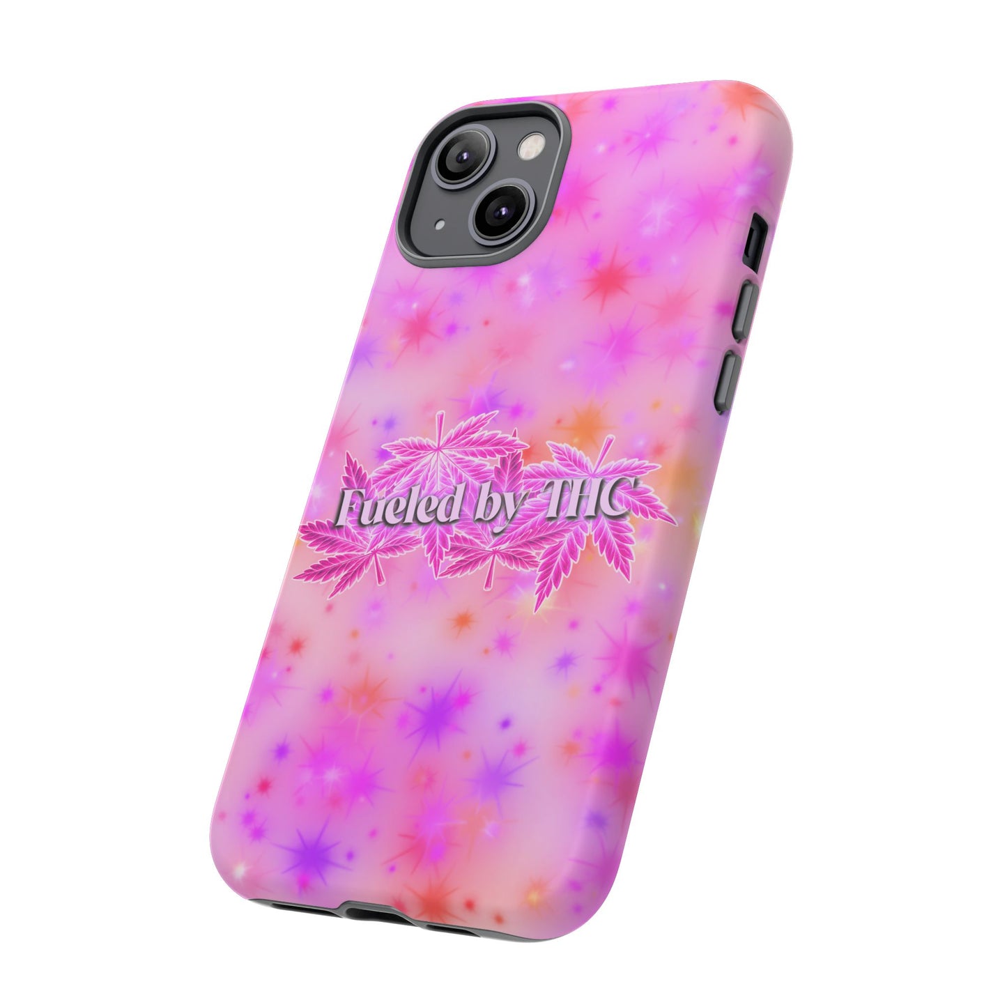 Fueled by THC Phone Case — Pink Cannabis Leaf Protective Case