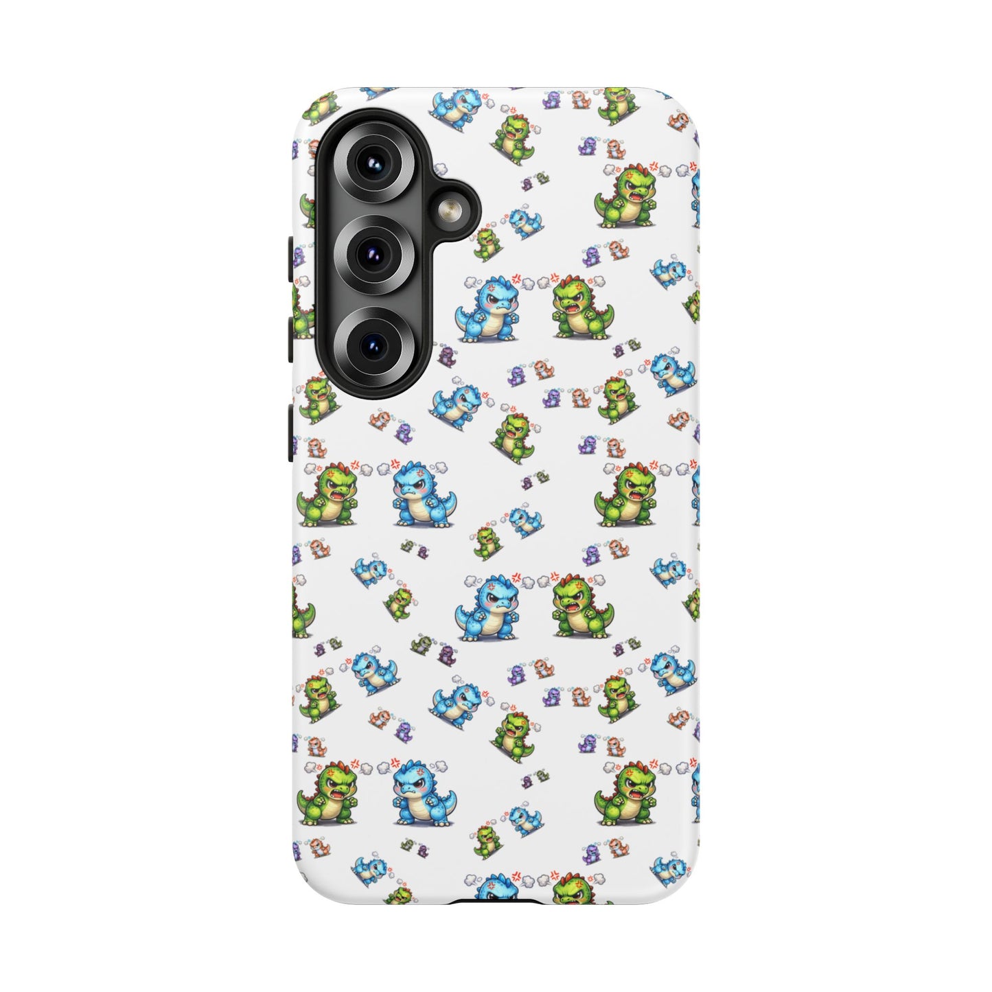 Cute Dino Pattern Phone Case — Playful Cartoon Dinosaur Tough Phone Cover