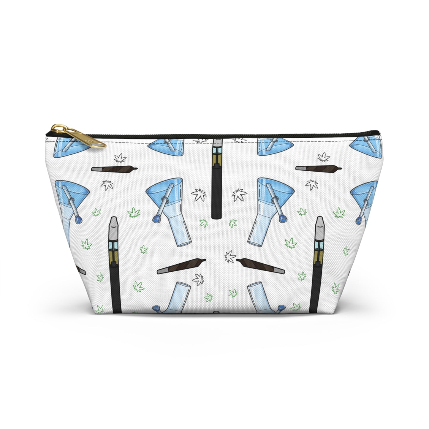 Vape & Accessories Pattern T-Bottom Accessory Pouch — Travel Makeup & Gadget Organizer