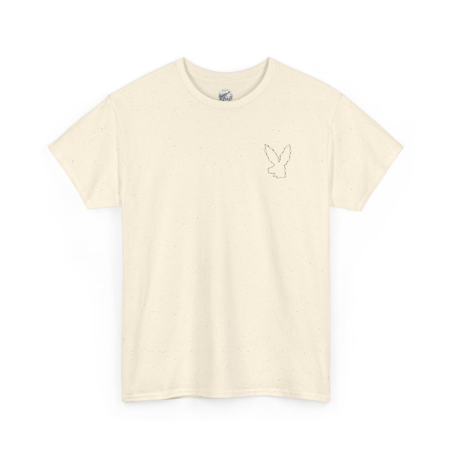 Bunny Outline Tee — Minimal Floral Rabbit Graphic T‑Shirt