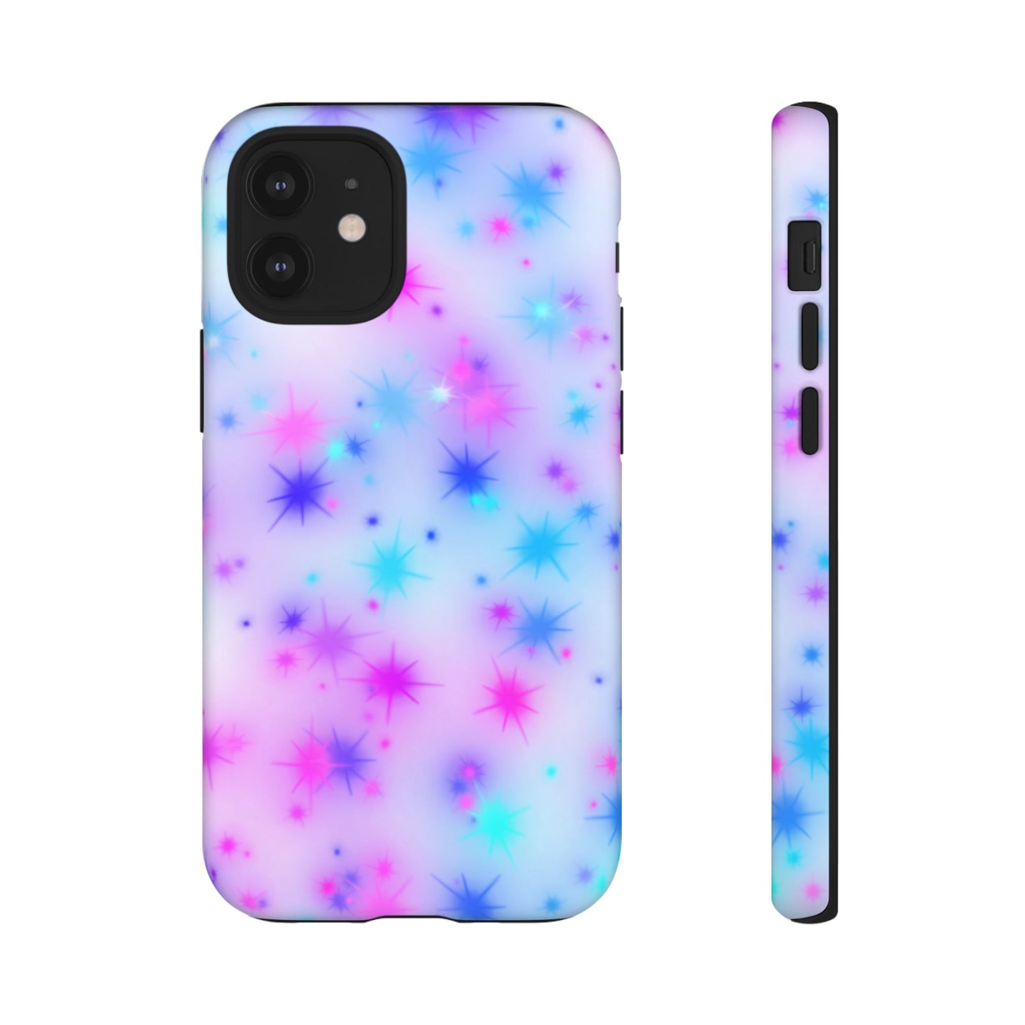 Galaxy Starburst Tough Phone Case — Pastel Pink & Blue Sparkle Protective Cover