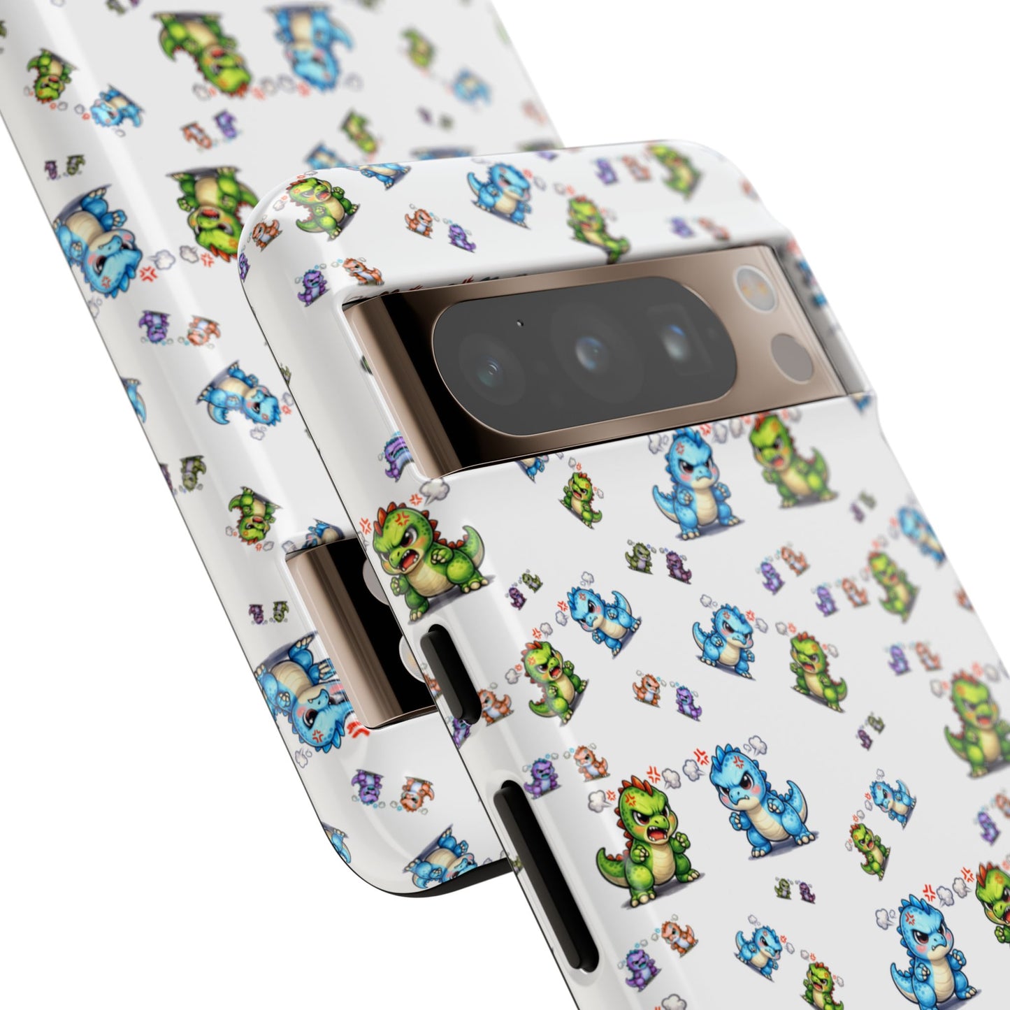 Cute Dino Pattern Phone Case — Playful Cartoon Dinosaur Tough Phone Cover