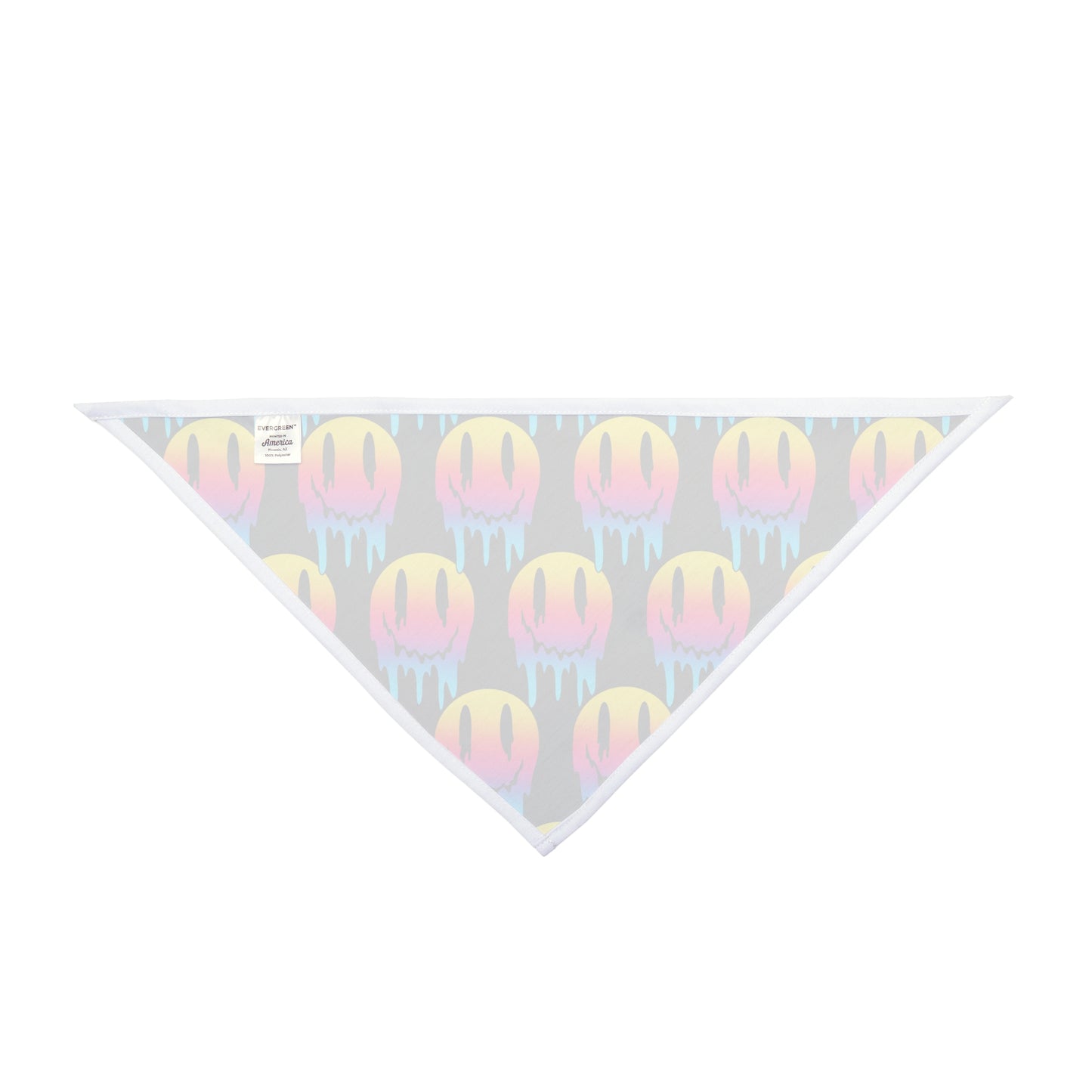 Pet Bandana — Neon Dripping Smiley Pattern