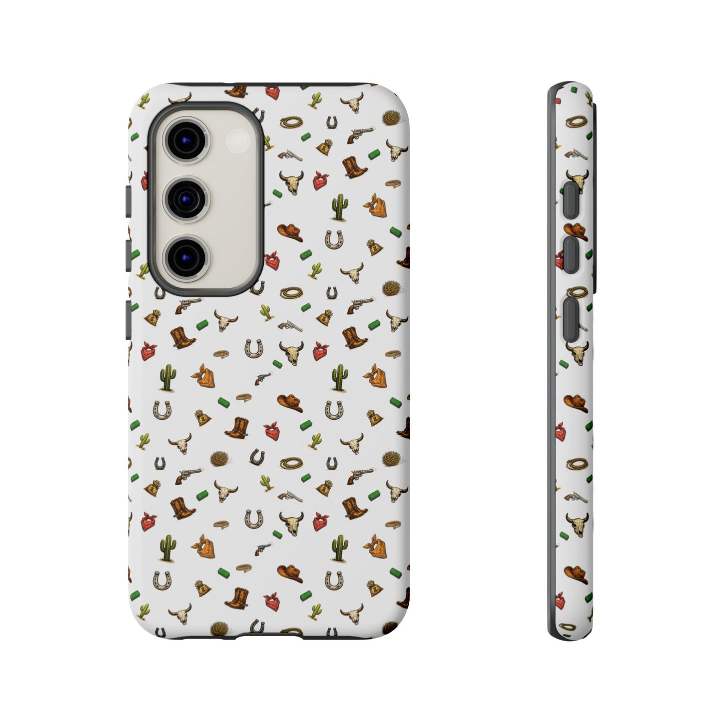 Western Pattern Phone Case — Cowboy Boots, Hats, Horseshoes & Cactus Tough Case