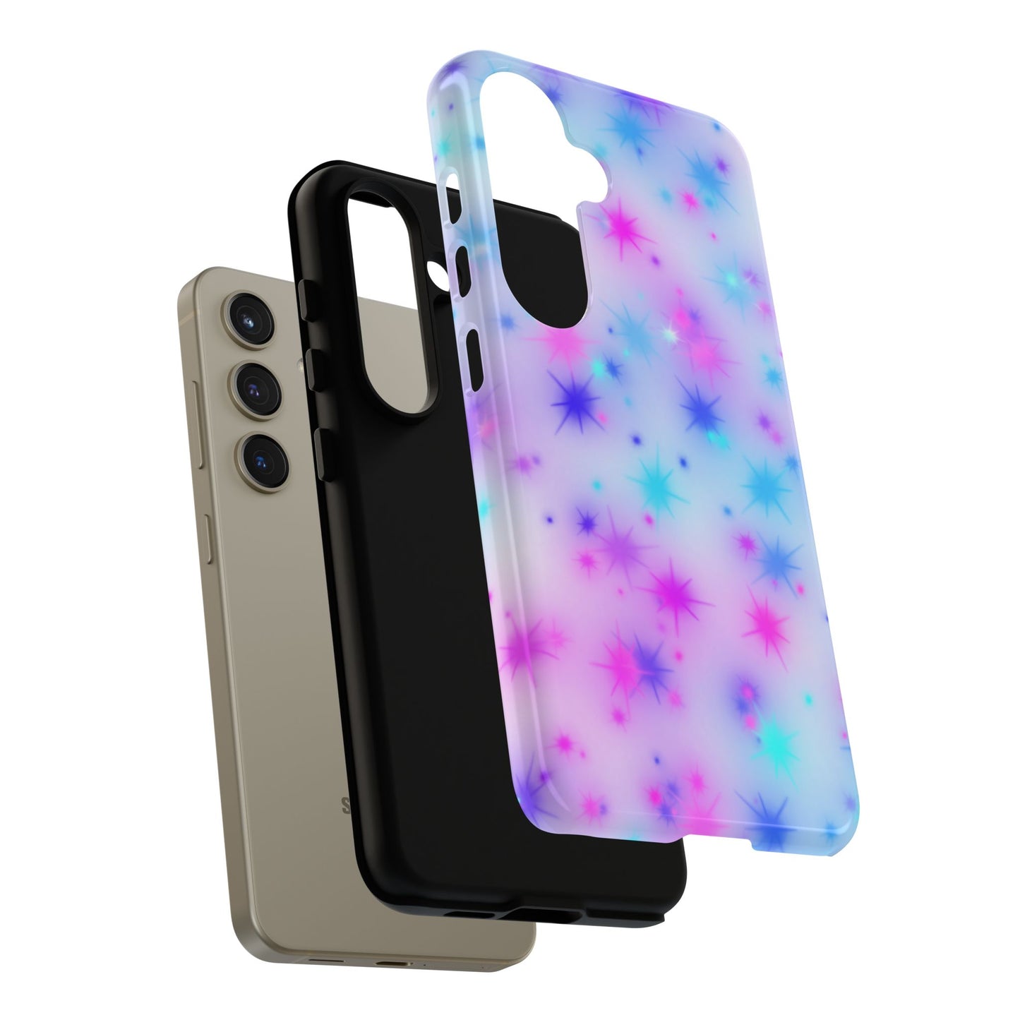 Galaxy Sparkle Tough Phone Case - Pastel Starburst Protective Cover