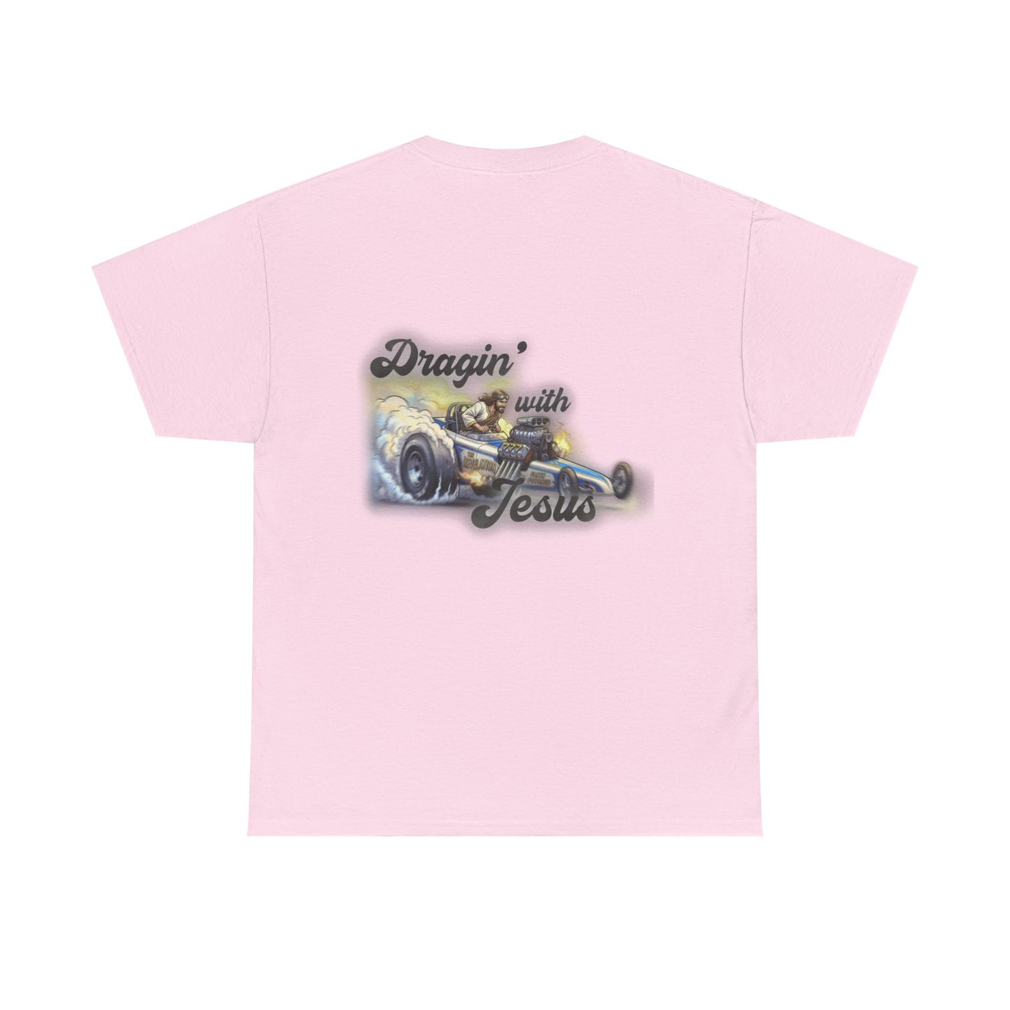 T-Shirt — "Dragin' With Jesus" Classic Car Faith Tee