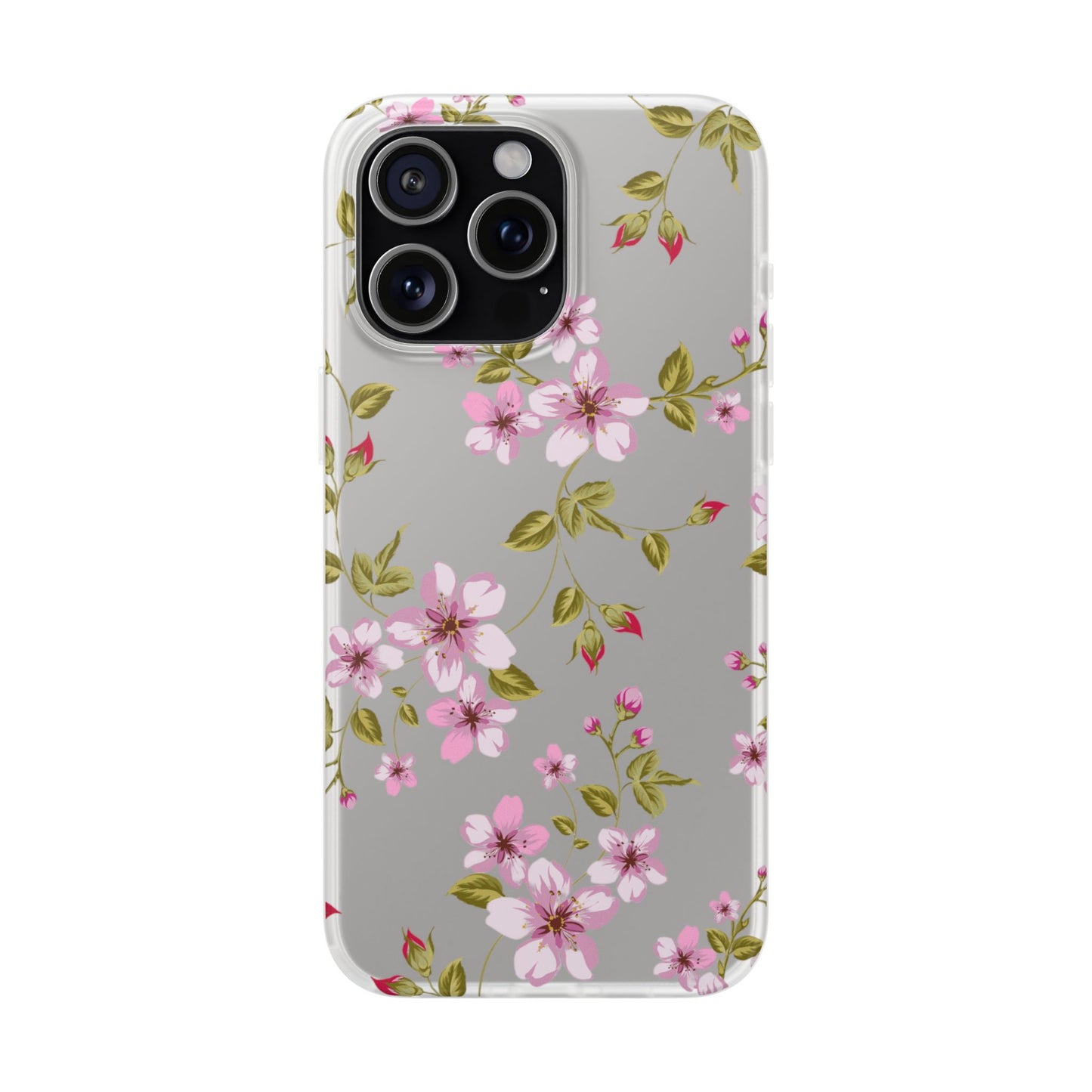 Floral Pink Blossom Flexi Case — Slim Protective Phone Case with Watercolor Cherry Blossom Design