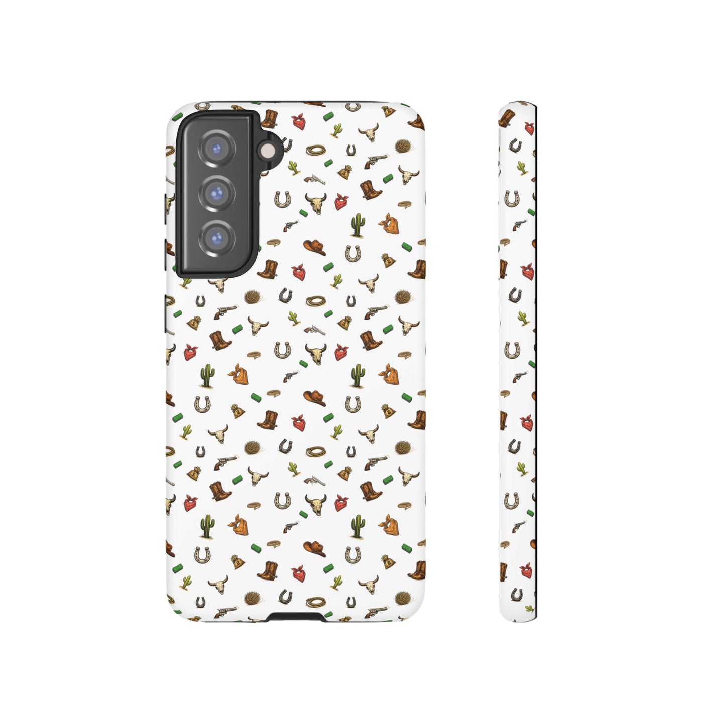 Western Pattern Phone Case — Cowboy Boots, Hats, Horseshoes & Cactus Tough Case