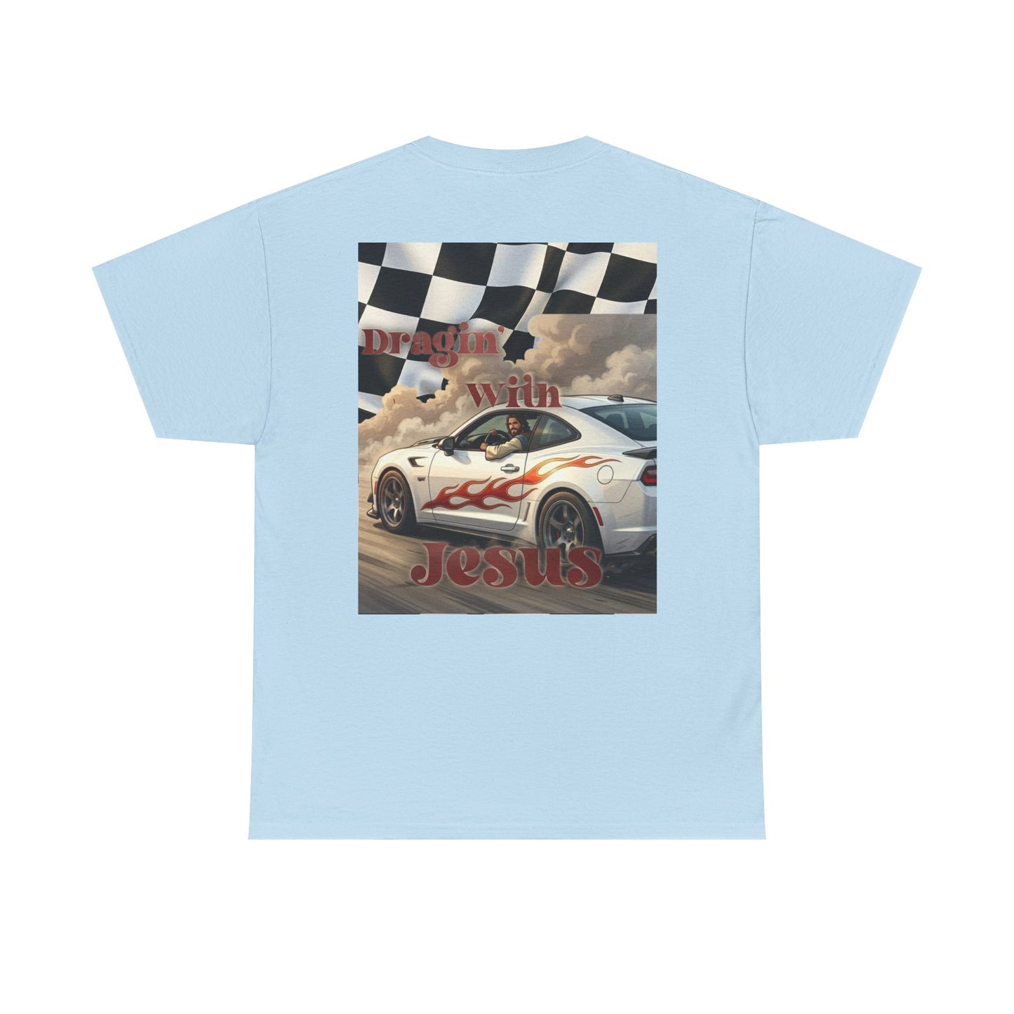 T-Shirt — "Dragin' With Jesus" Retro Racing Graphic Tee