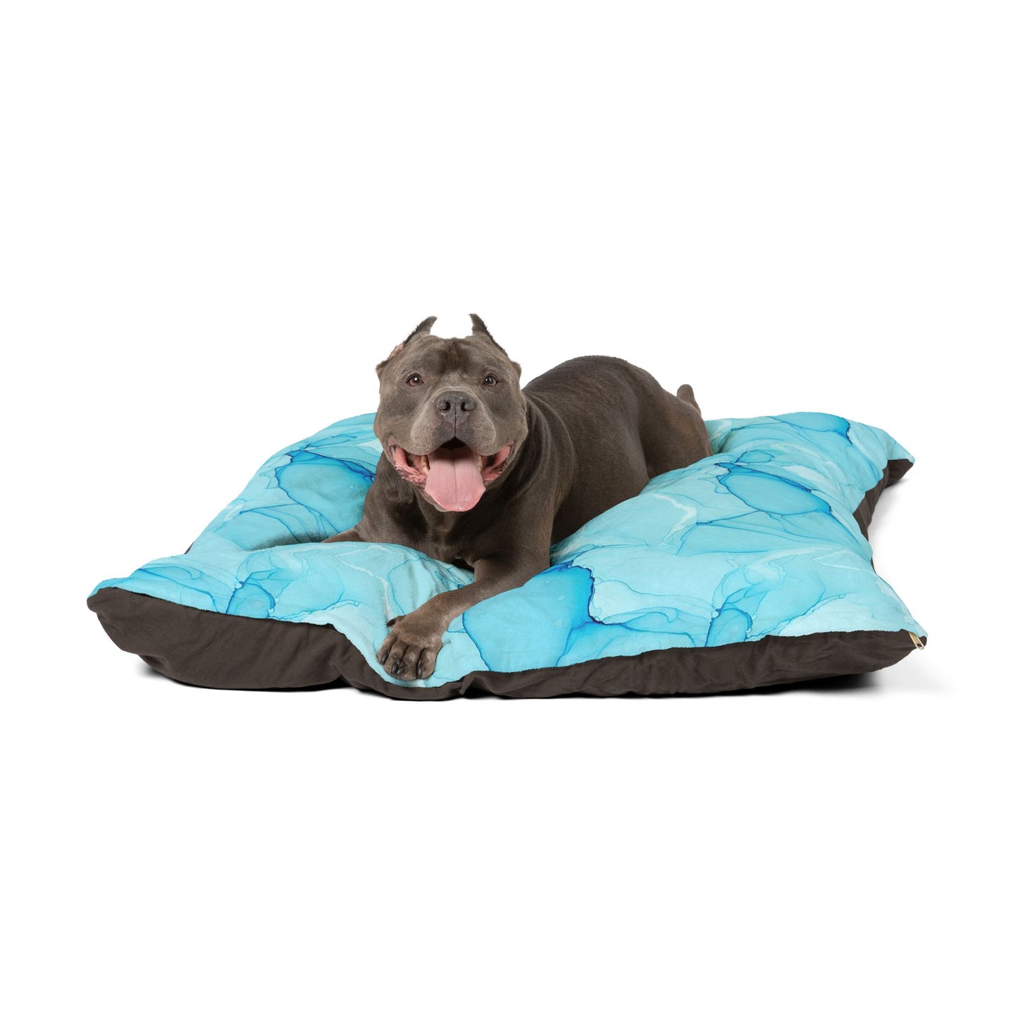 Blue Marble Pet Bed — Plush Dog & Cat Cushion