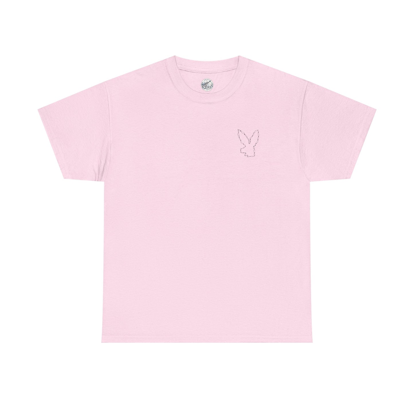 Bunny Outline Tee — Minimal Floral Rabbit Graphic T‑Shirt