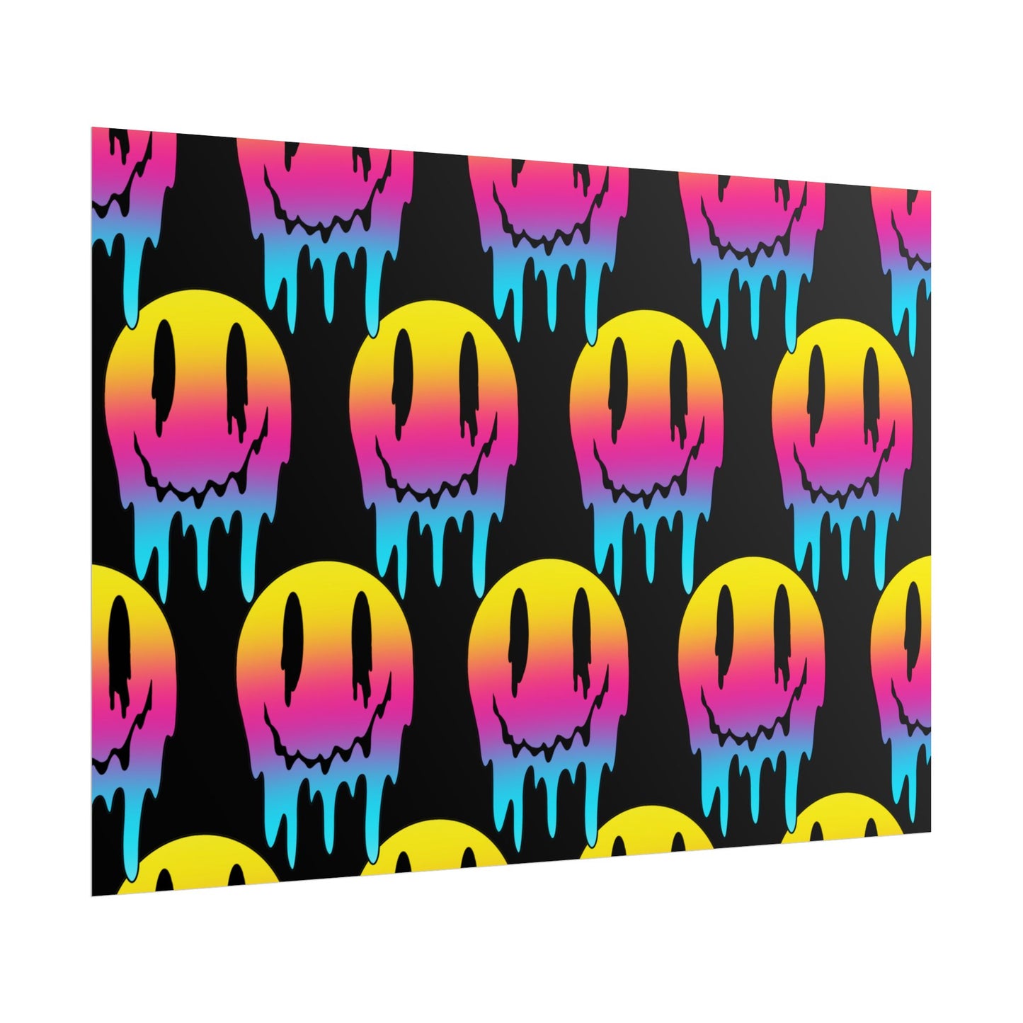 Neon Drip Smiley Poster