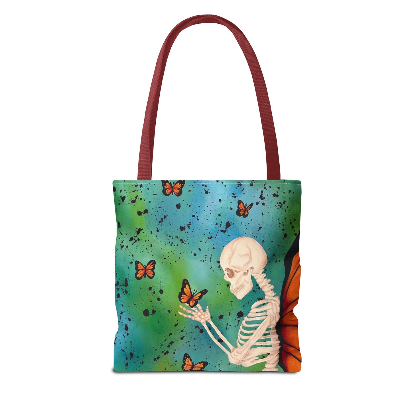 Skeleton & Monarch Tote Bag – Butterfly Skull Art Tote