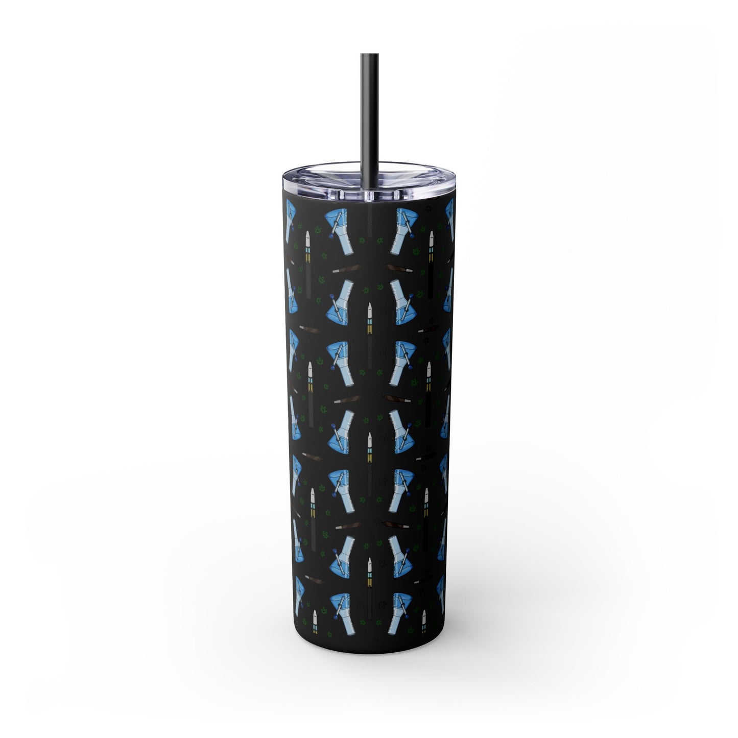 20oz Skinny Tumbler – Bongs & Penjamin Pattern | Travel Straw Cup for Stylists