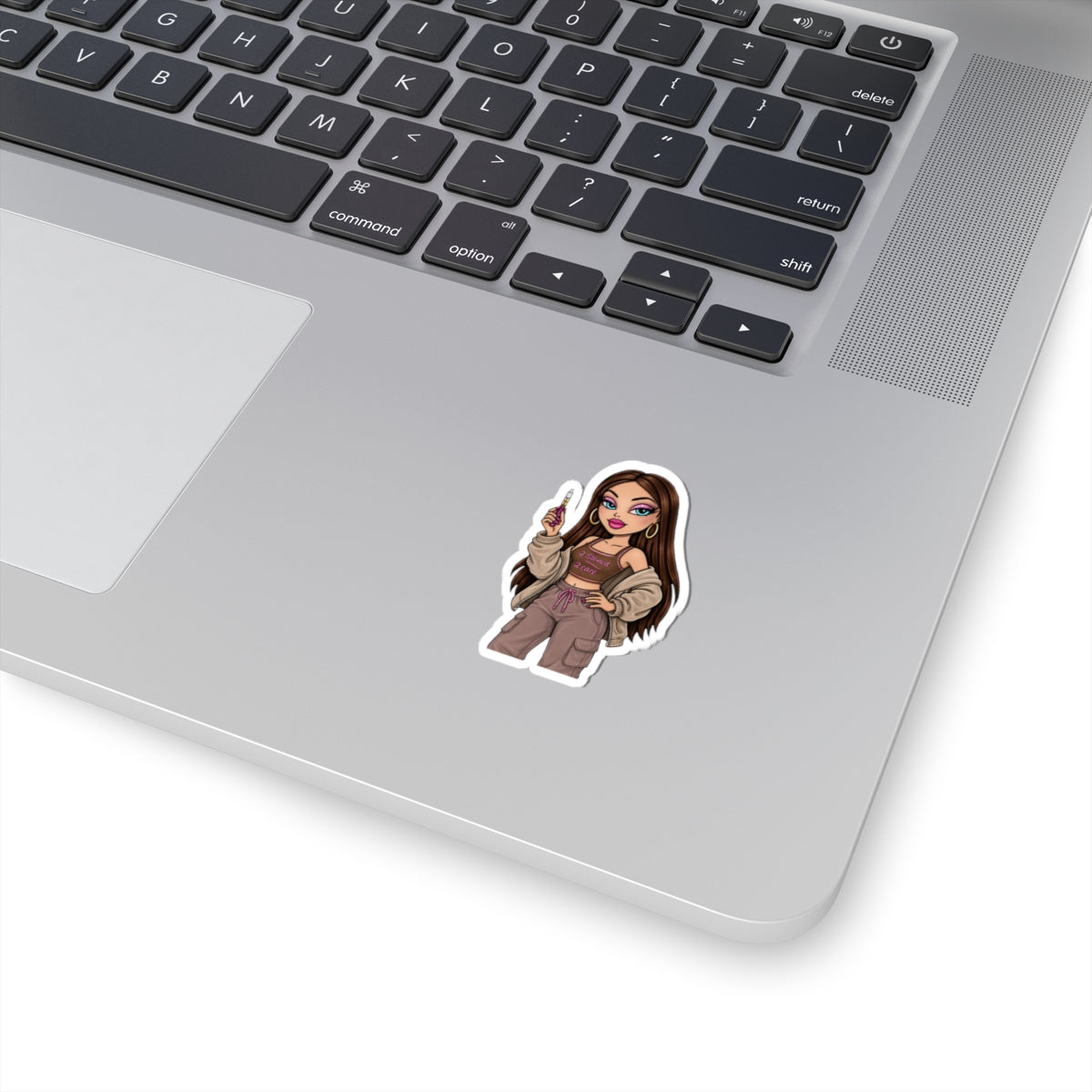 Bratz-Style Girl Sticker — ". 2Stoned 2 Care" Kiss-Cut Vinyl Decal